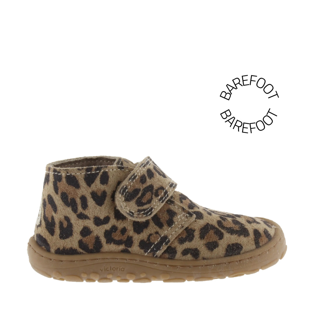 VICTORIA Bottines Barefoot Bosco Scratchs Cuir Fendu Léopardo ma petite pointure 