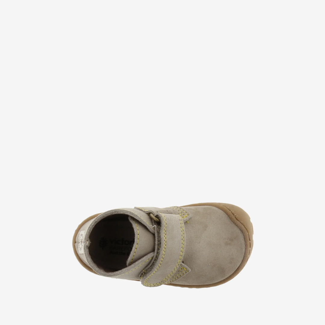 VICTORIA Bottines Barefoot Bosco Scratchs Cuir Fendu Taupe ma petite pointure 