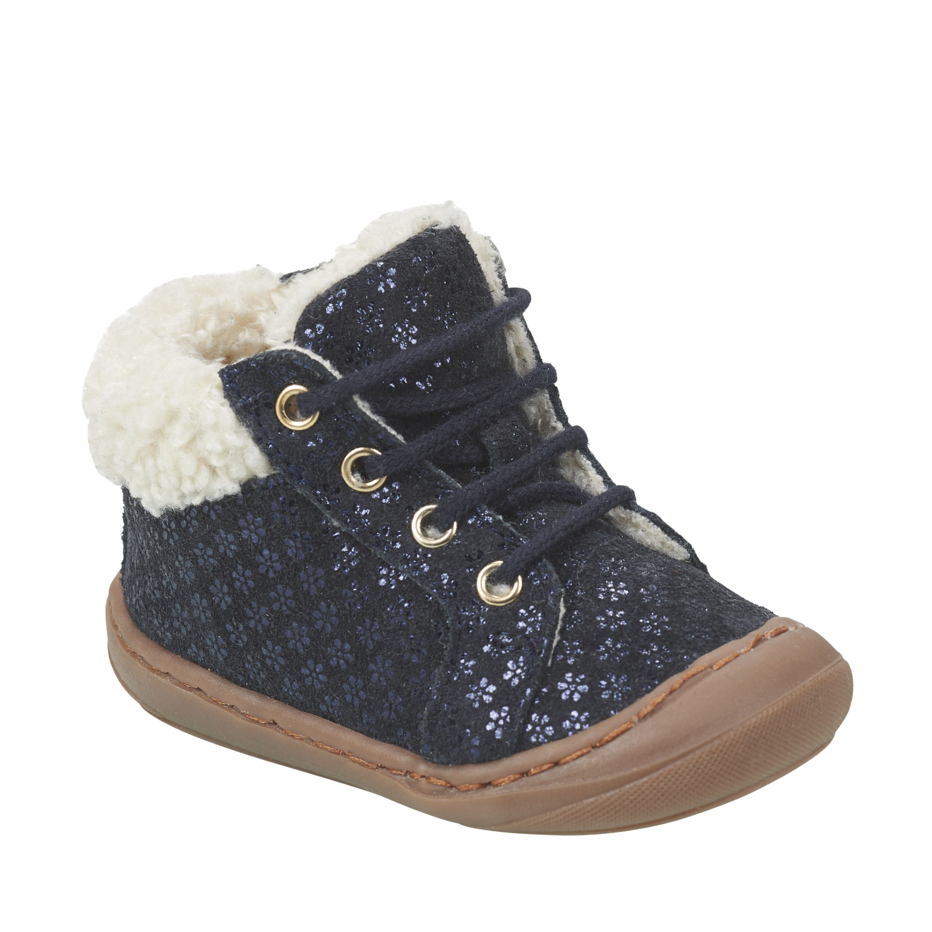 GBB Bottines Aboco Fourrées Marine Fleur Bleu ma petite pointure 