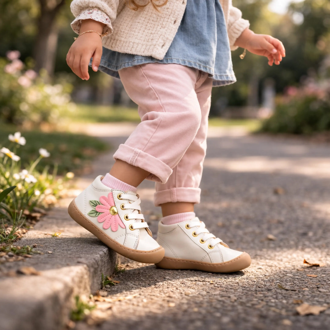 SHOO POM Bottines Barefoot Plum Flo White Platine ma petite pointure 