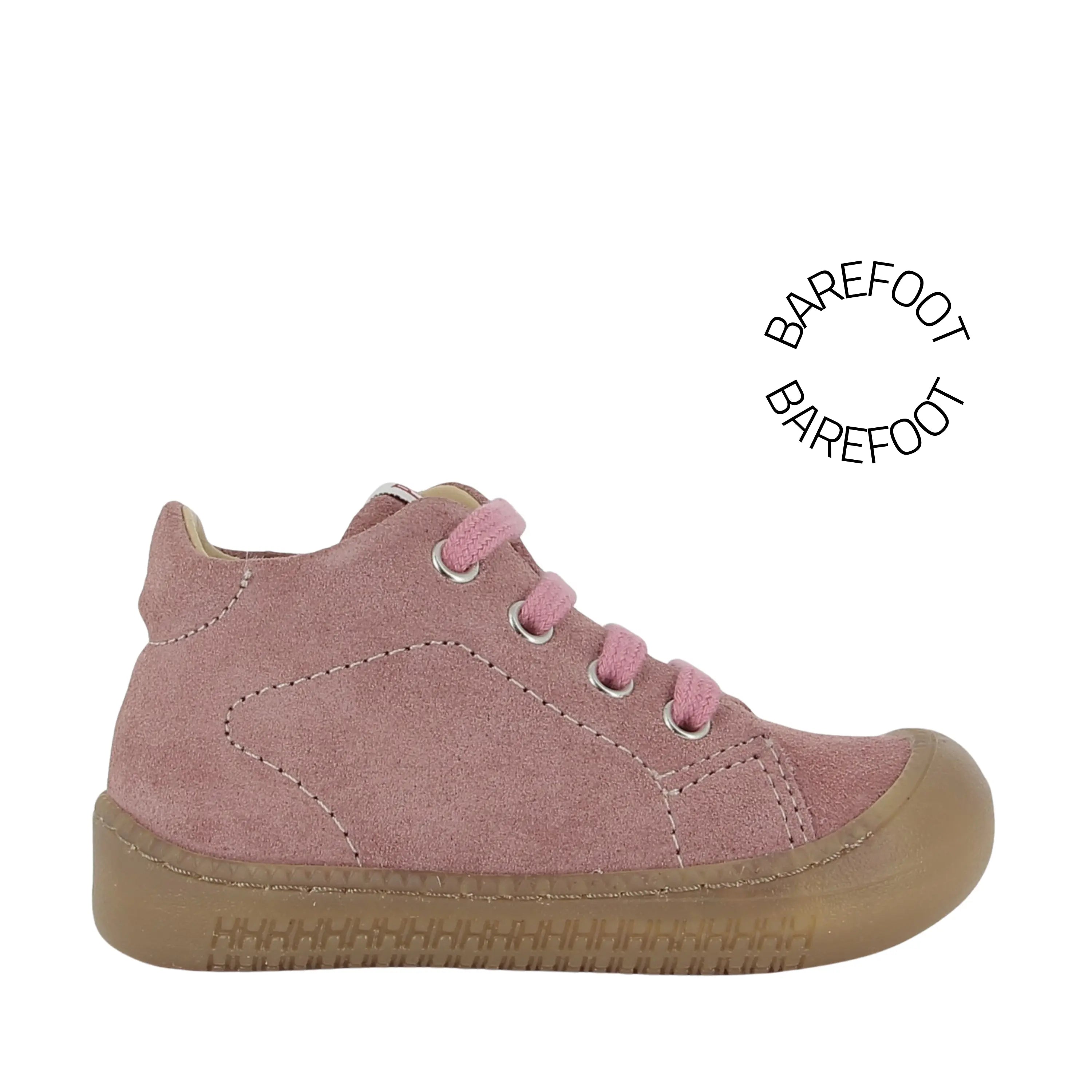 POM D'API Bottines Barefoot Yaka Walk Velours Rosy ma petite pointure 
