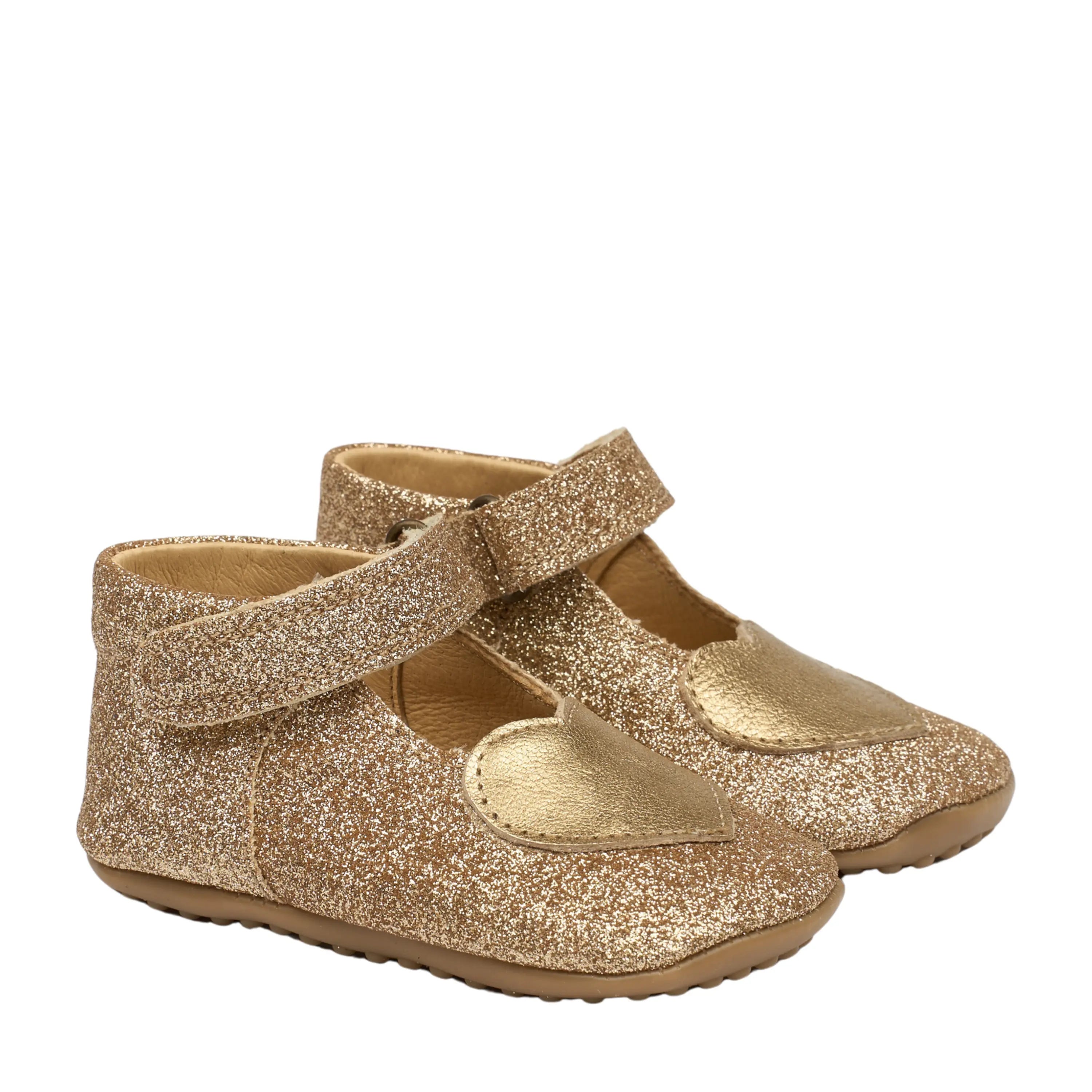 POM POM Chaussons Beginners Ballerina Heart Gold Glitter ma petite pointure 