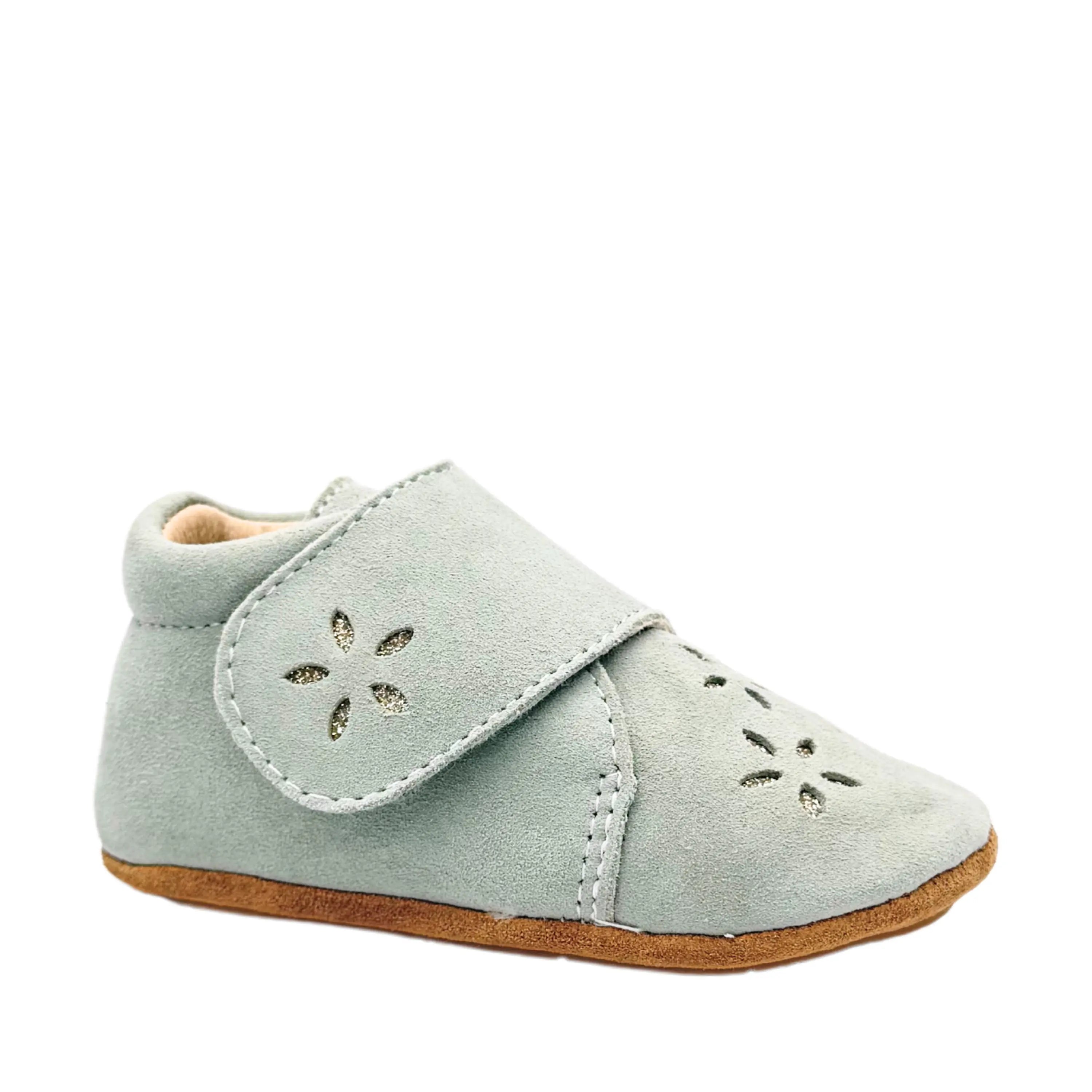 Chaussons Bébé En Cuir Souple - Semelle Daim Antidérapante - Taille 0-24 Mois - Pour Premiers Pas