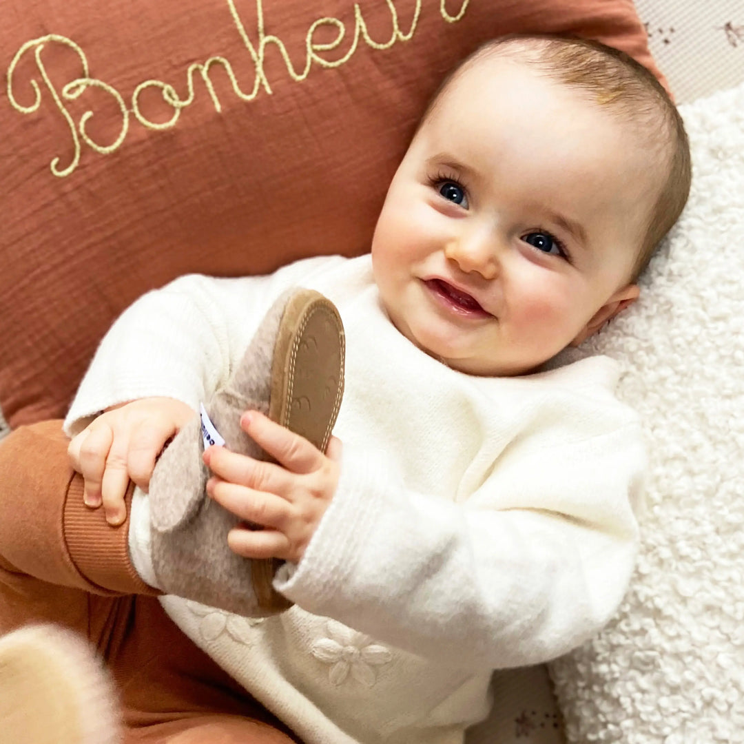 BELLAMY Chaussons Love Feutre Beige ma petite pointure 