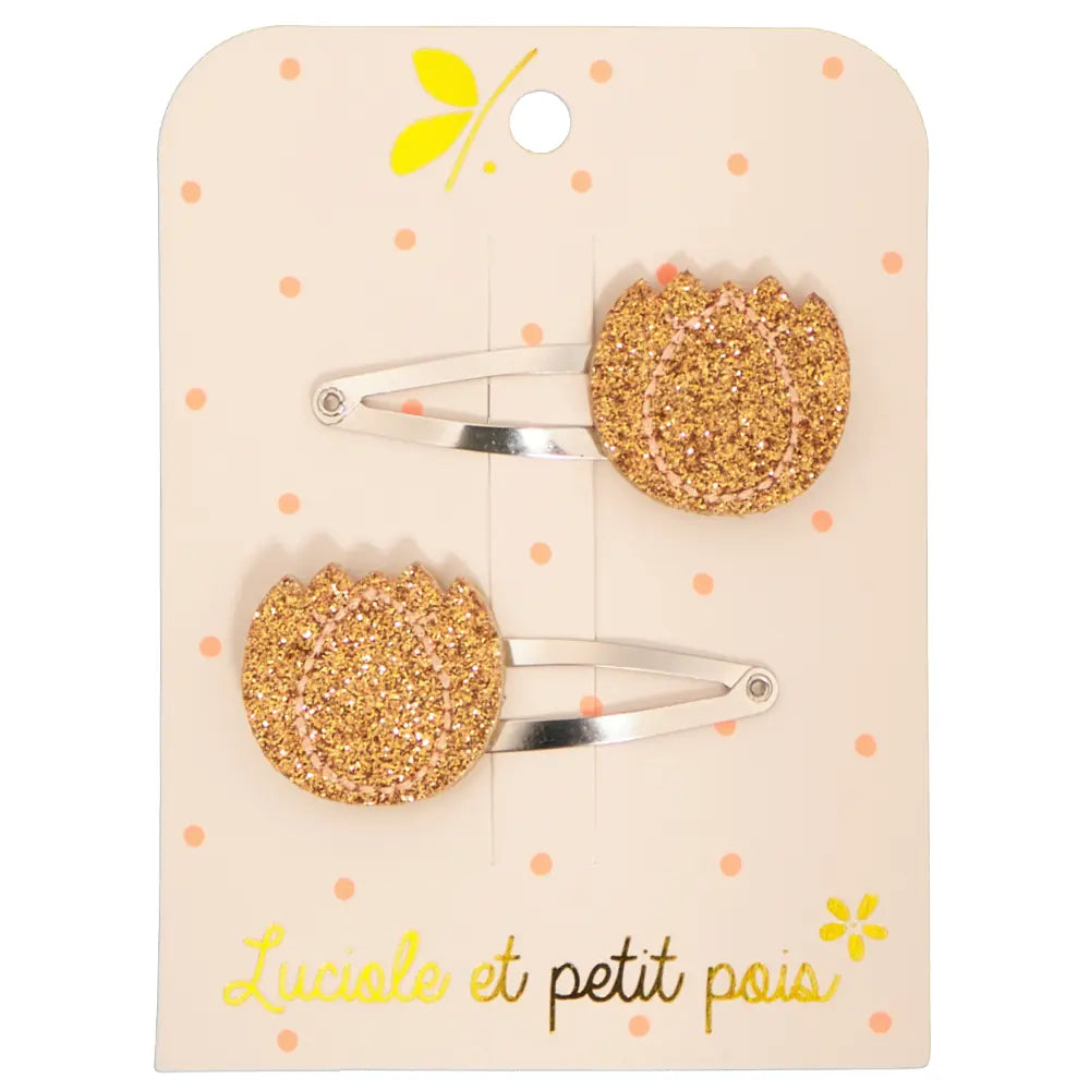 LUCIOLE ET PETIT POIS Barrettes Tulipes Bronze ma petite pointure 