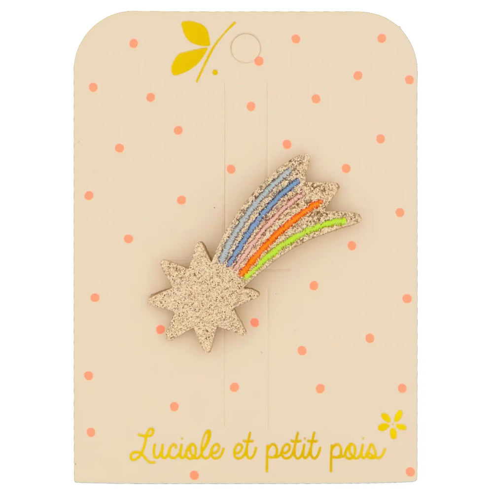 LUCIOLE ET PETIT POIS Barrette Etoile Filante Multicolore Jaune ma petite pointure 