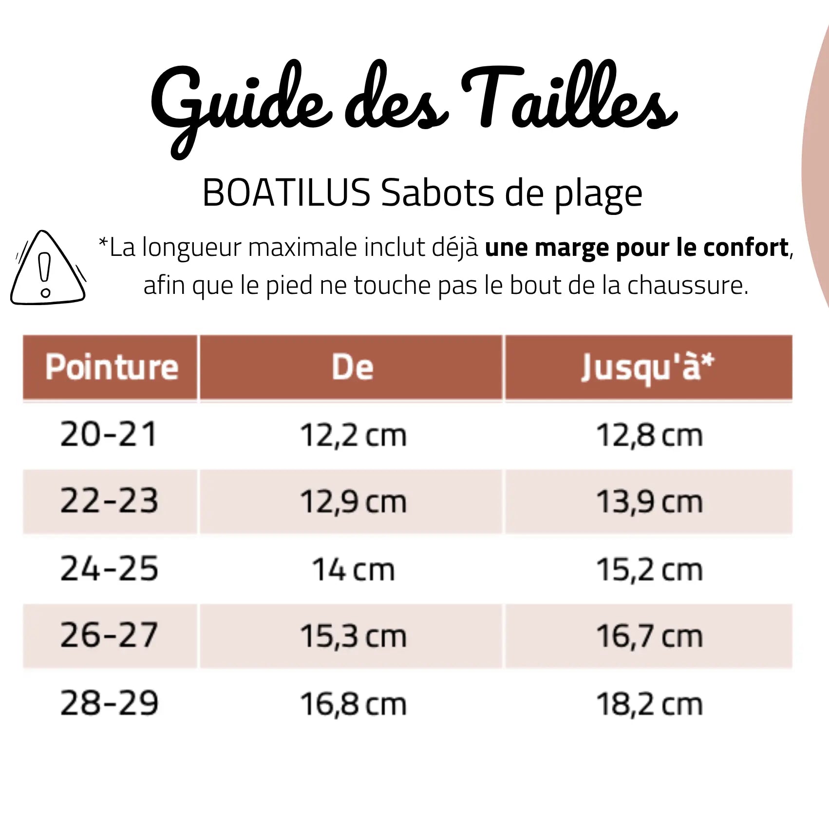 BOATILUS Sabots de plage Barefoot Cloggy Pumpkin Beige ma petite pointure 
