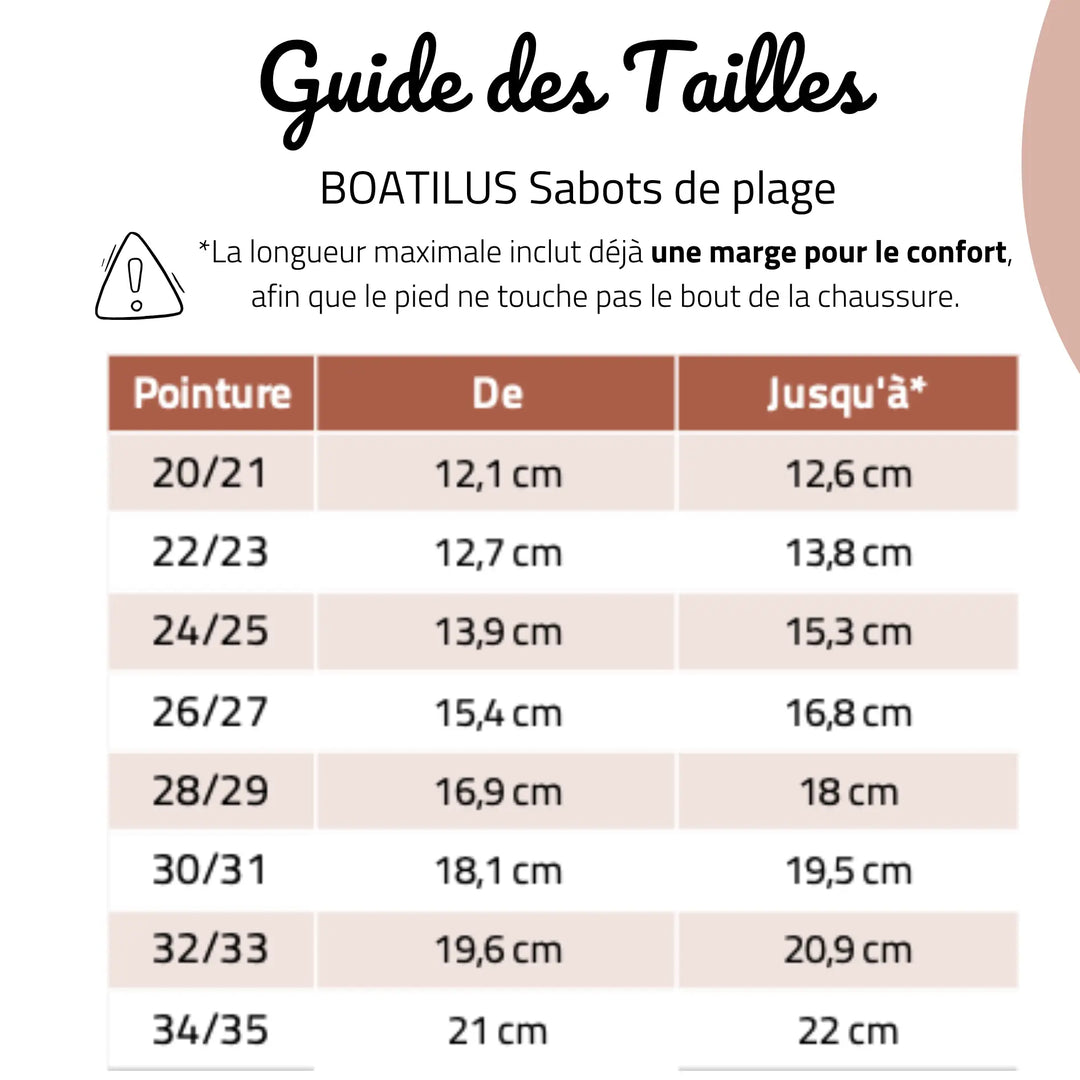 BOATILUS Sabots de plage Barefoot Cloggy Pumpkin Beige ma petite pointure 