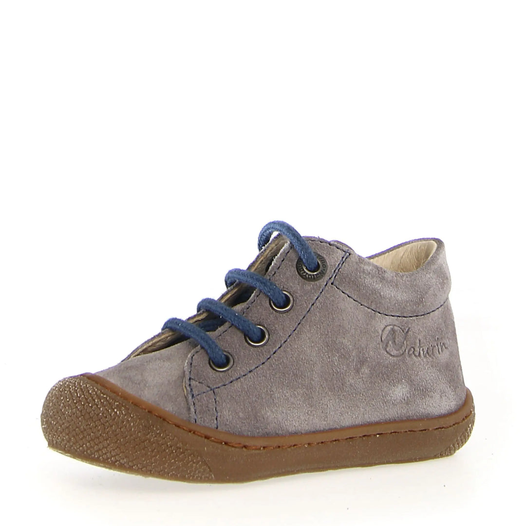 NATURINO Bottillons Cocoon Nappa Suede Anthracite Indigo ma petite pointure 