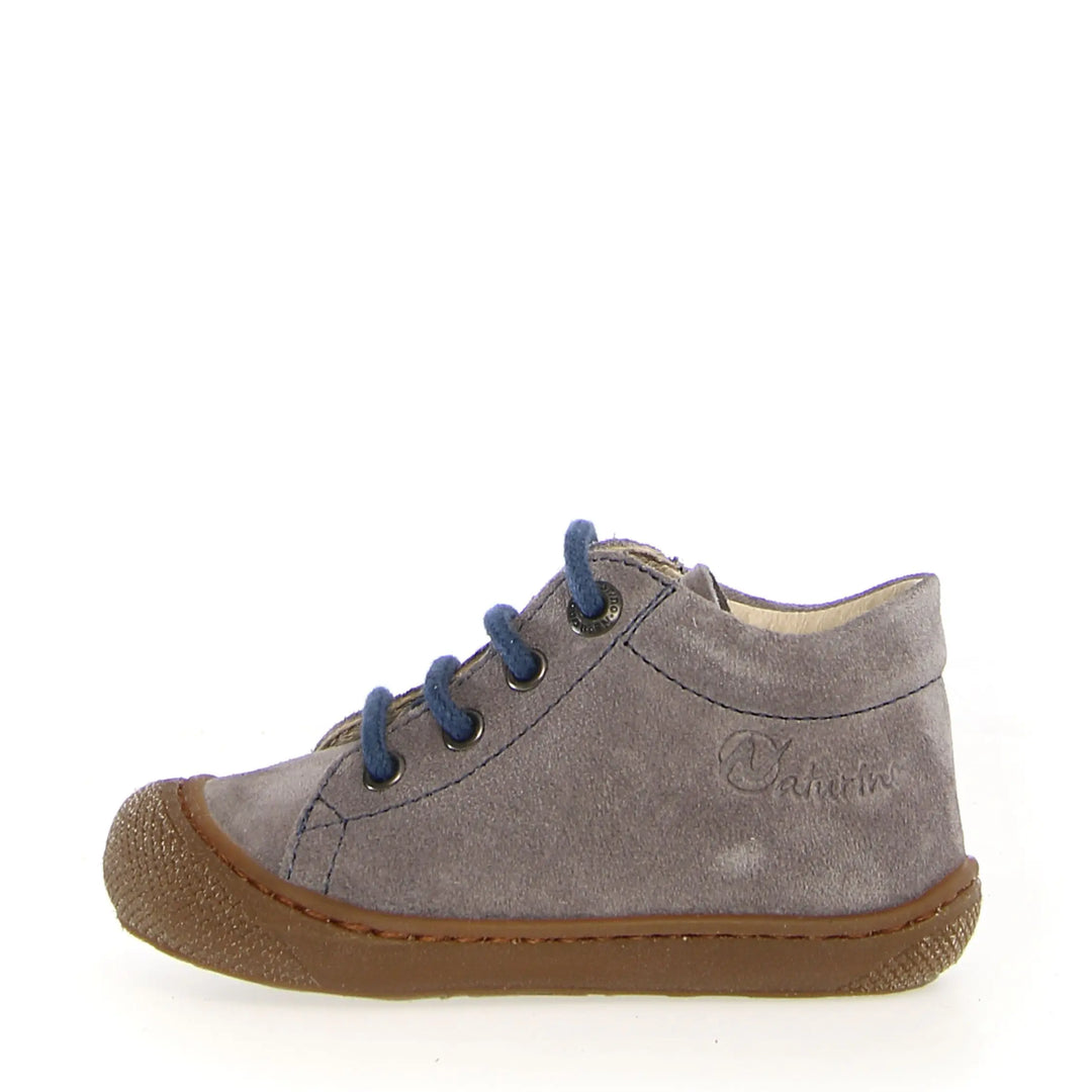 NATURINO Bottillons Cocoon Nappa Suede Anthracite Indigo ma petite pointure 