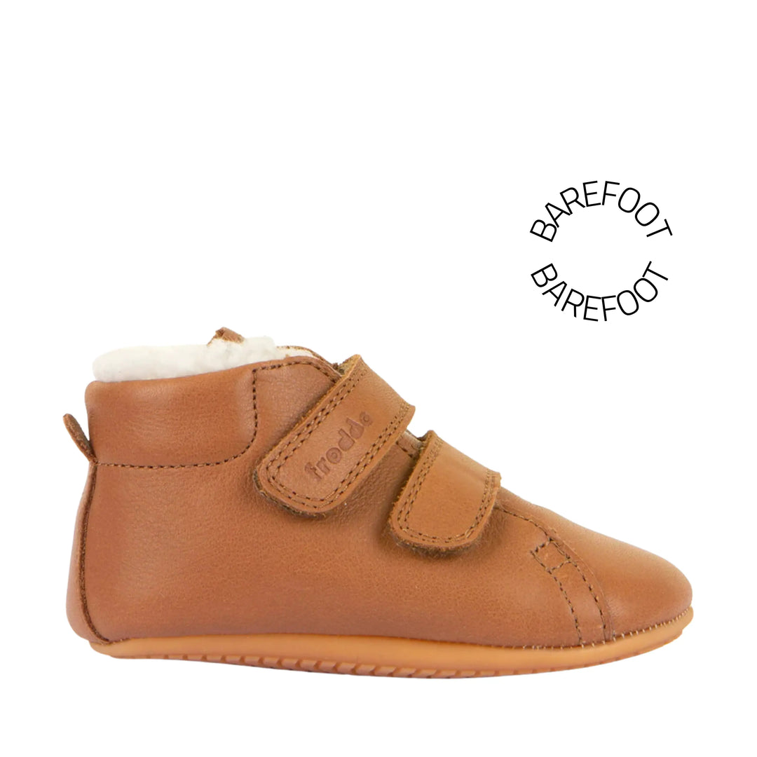FRODDO Prewalkers Barefoot Fourrés Cognac ma petite pointure 