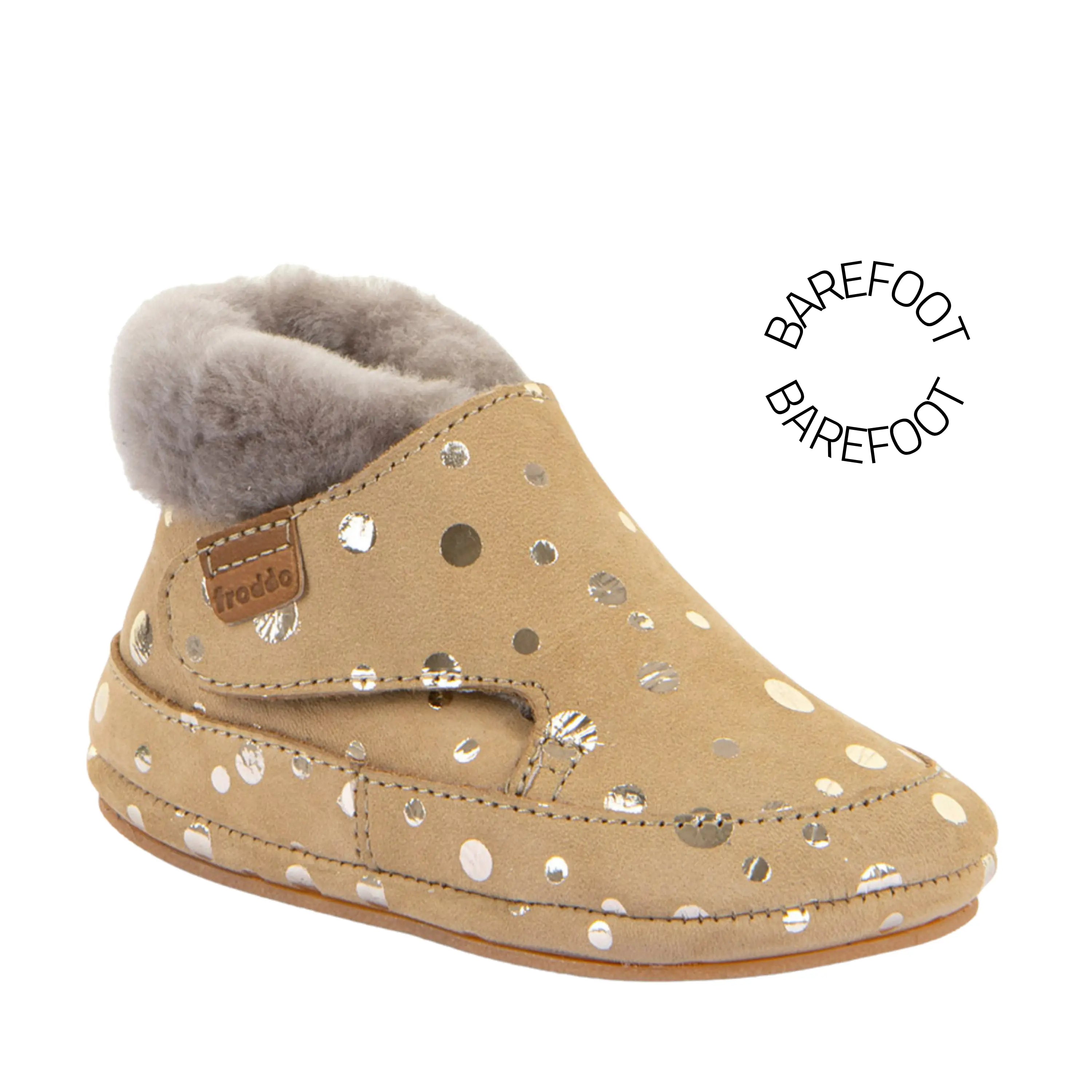 FRODDO Prewalkers Barefoot Fourrés Gold + ma petite pointure 
