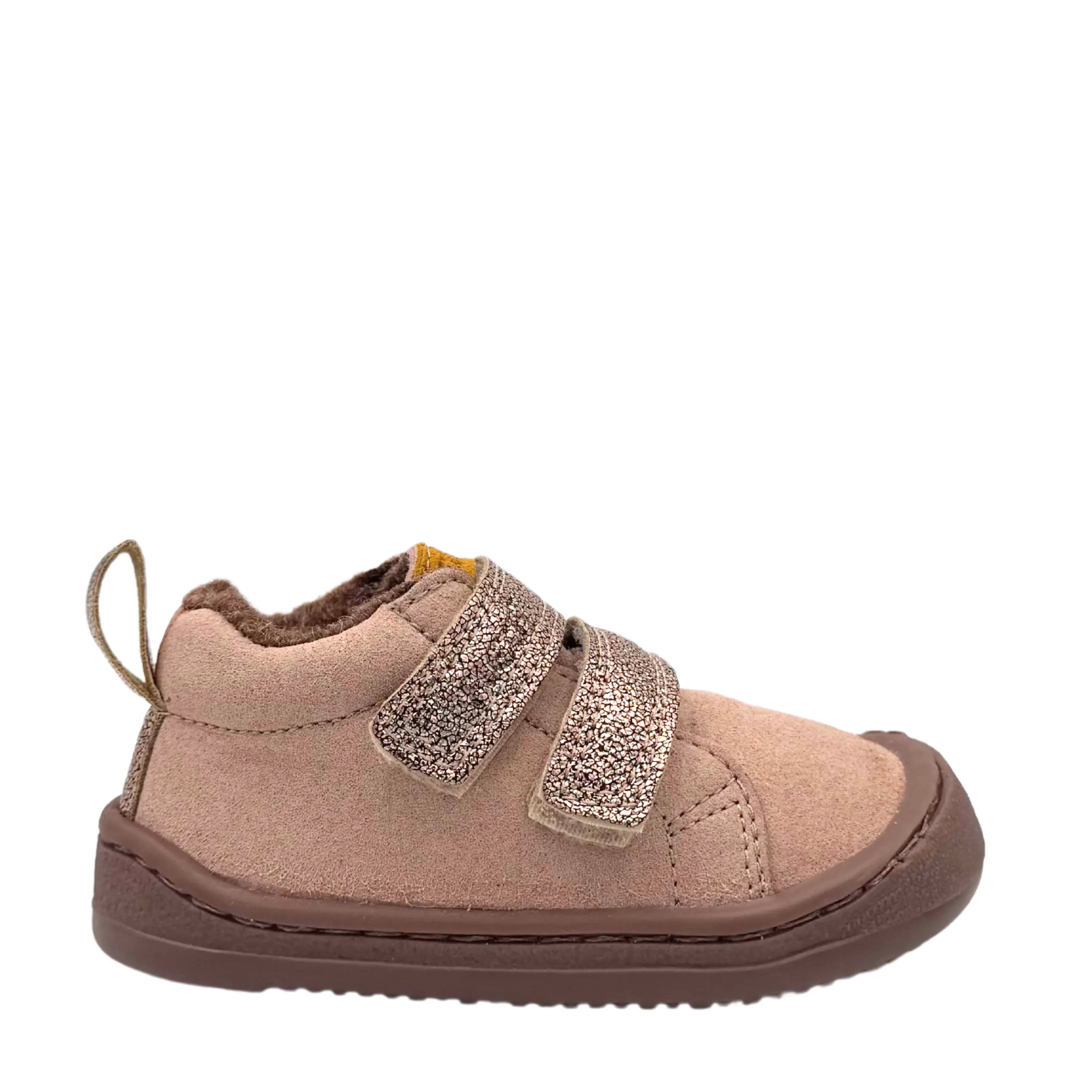 NENS Baskets Barefoot Fourrées Resp Cheviot Skin Cipria ma petite pointure 