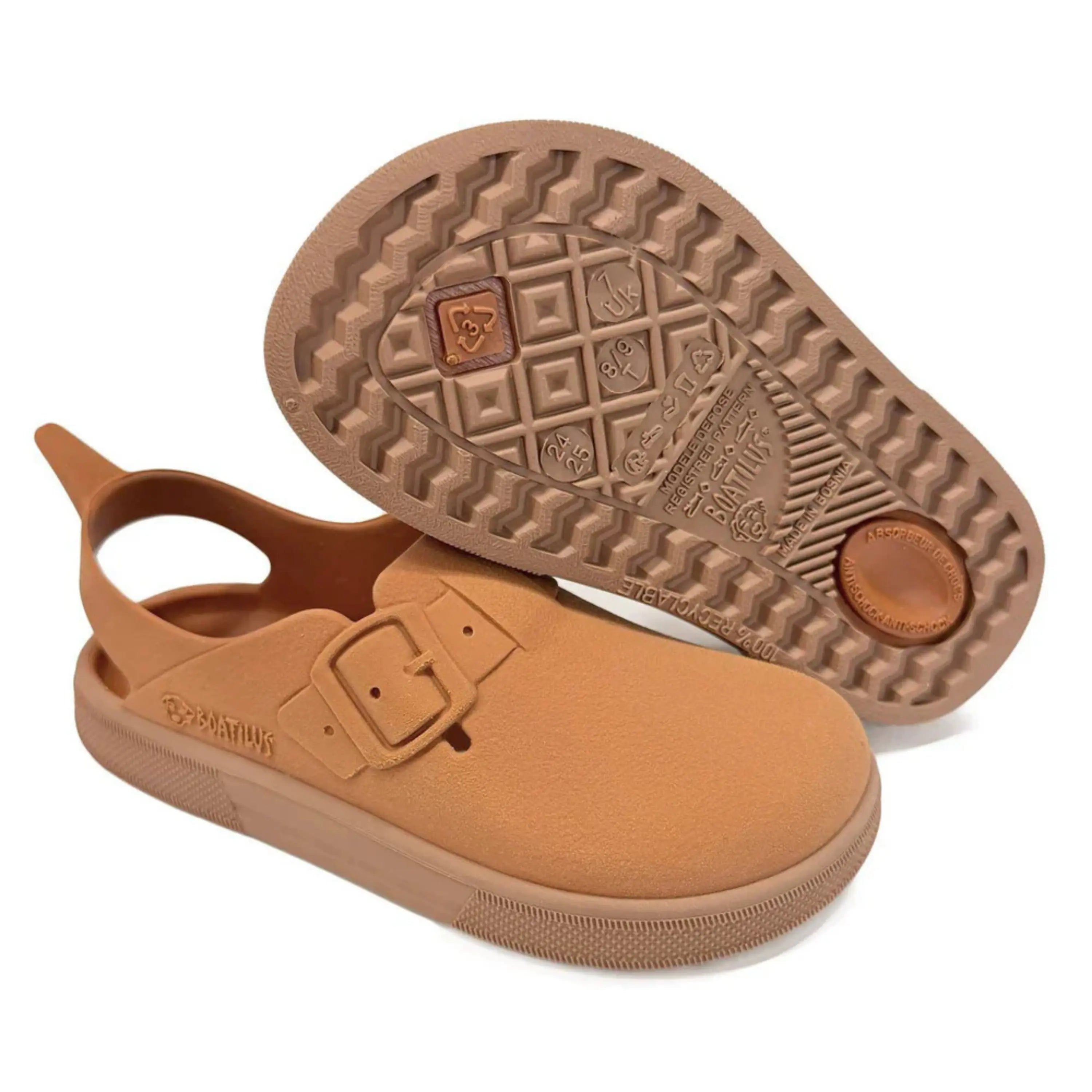 BOATILUS Sabots de plage barefoot Bostveg Brushed Pumpkin Beige ma petite pointure 