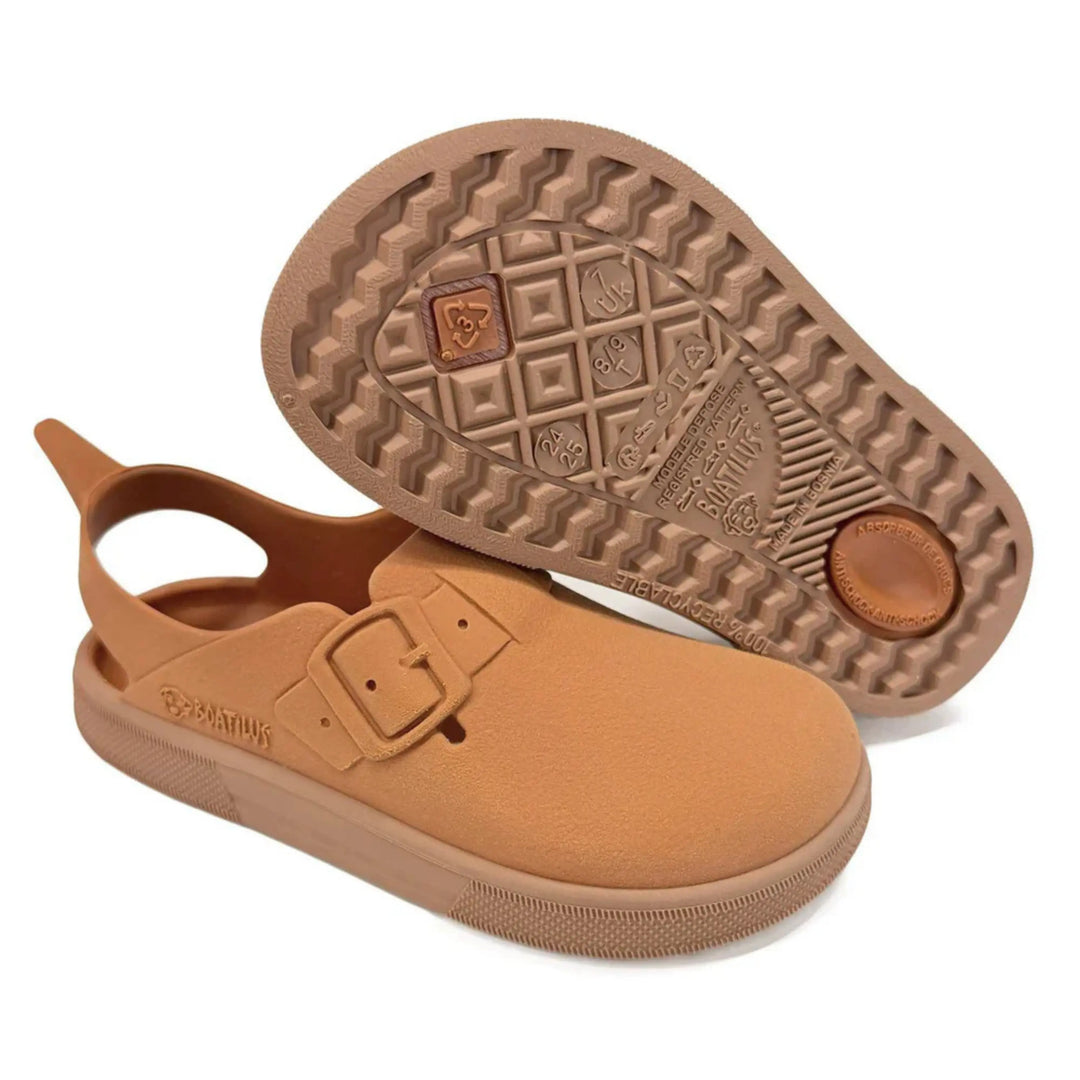 BOATILUS Sabots de plage barefoot Bostveg Brushed Pumpkin Beige ma petite pointure 