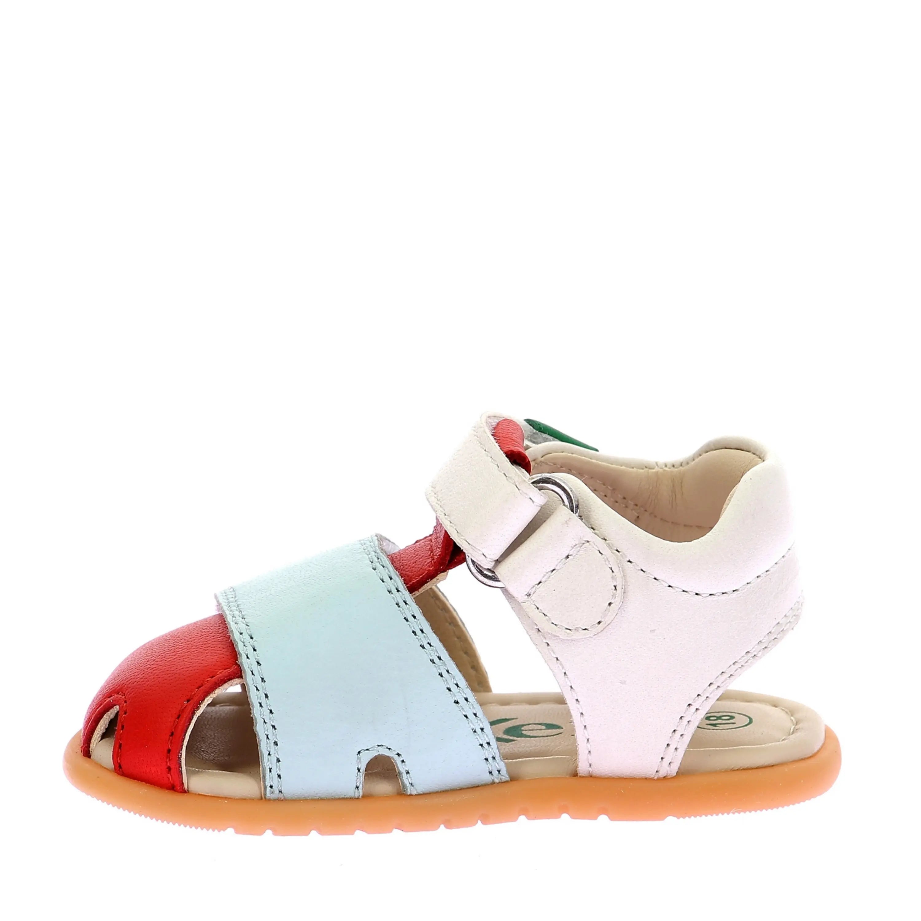 KICKERS Sandales Barefoot Kick Sumkratch Blanc Rouge Vert ma petite pointure 