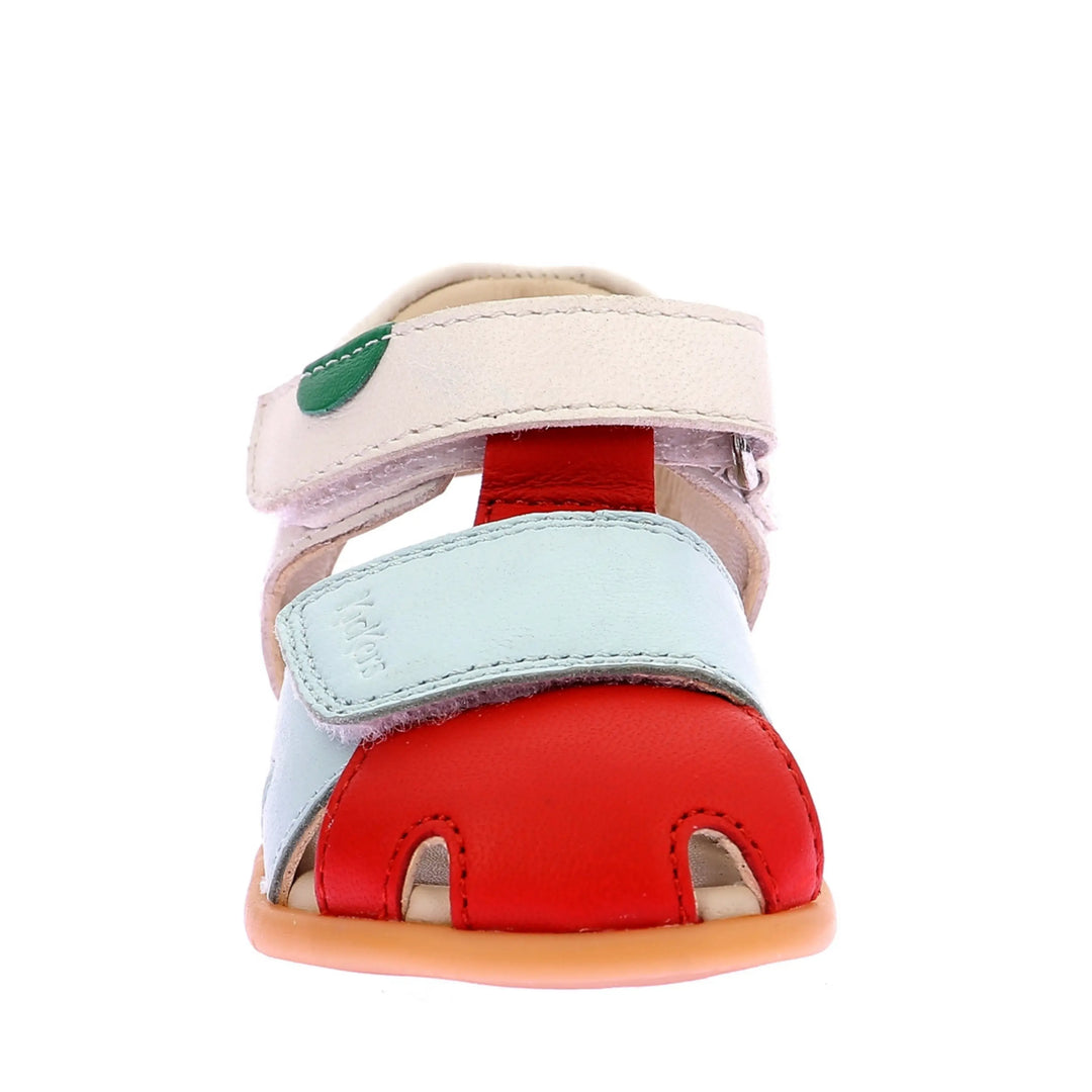 KICKERS Sandales Barefoot Kick Sumkratch Blanc Rouge Vert ma petite pointure 