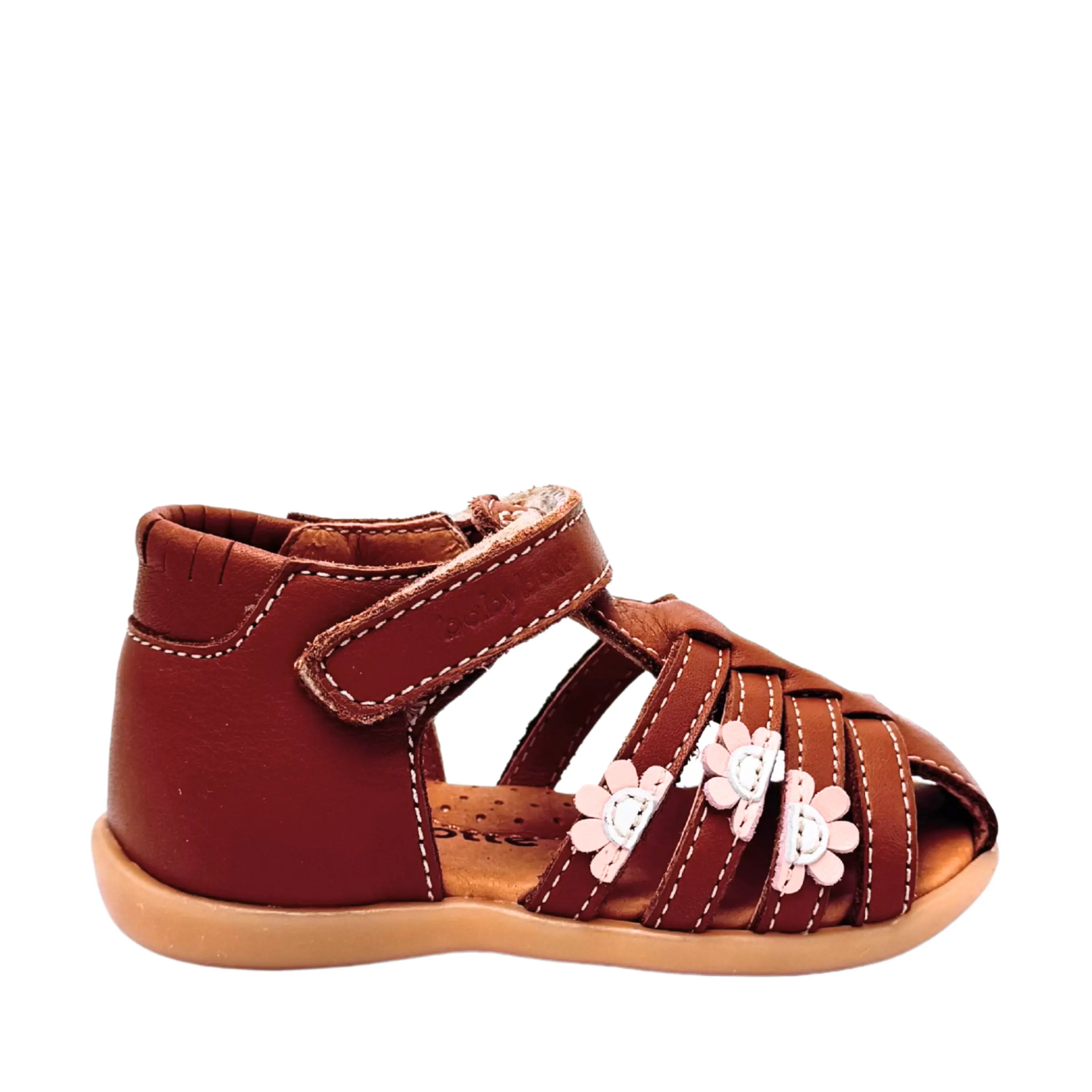 BABYBOTTE Sandales Garden Cuir Cognac ma petite pointure 