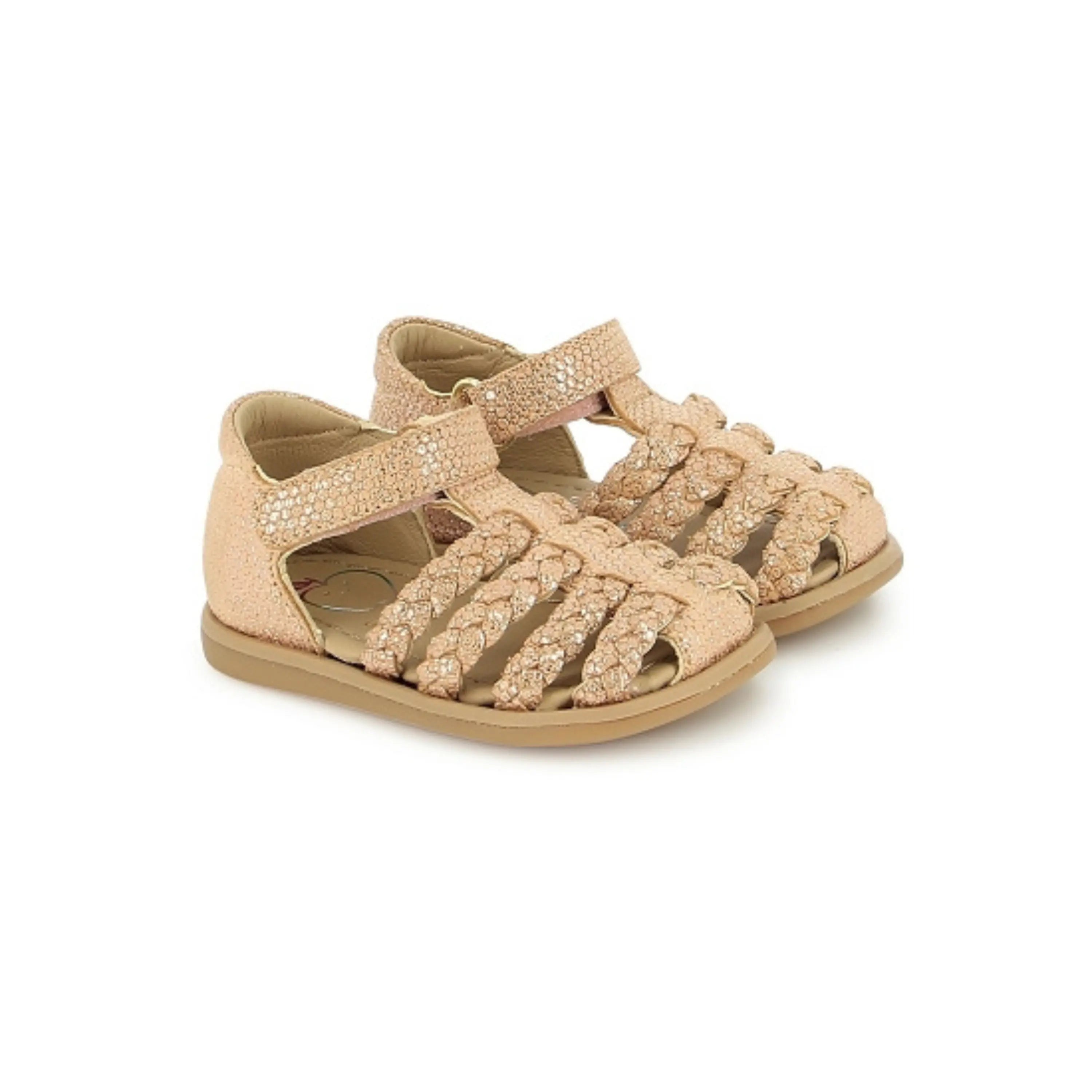 sandales fermées Tity Wowo Peach Glitter Shoo Pom