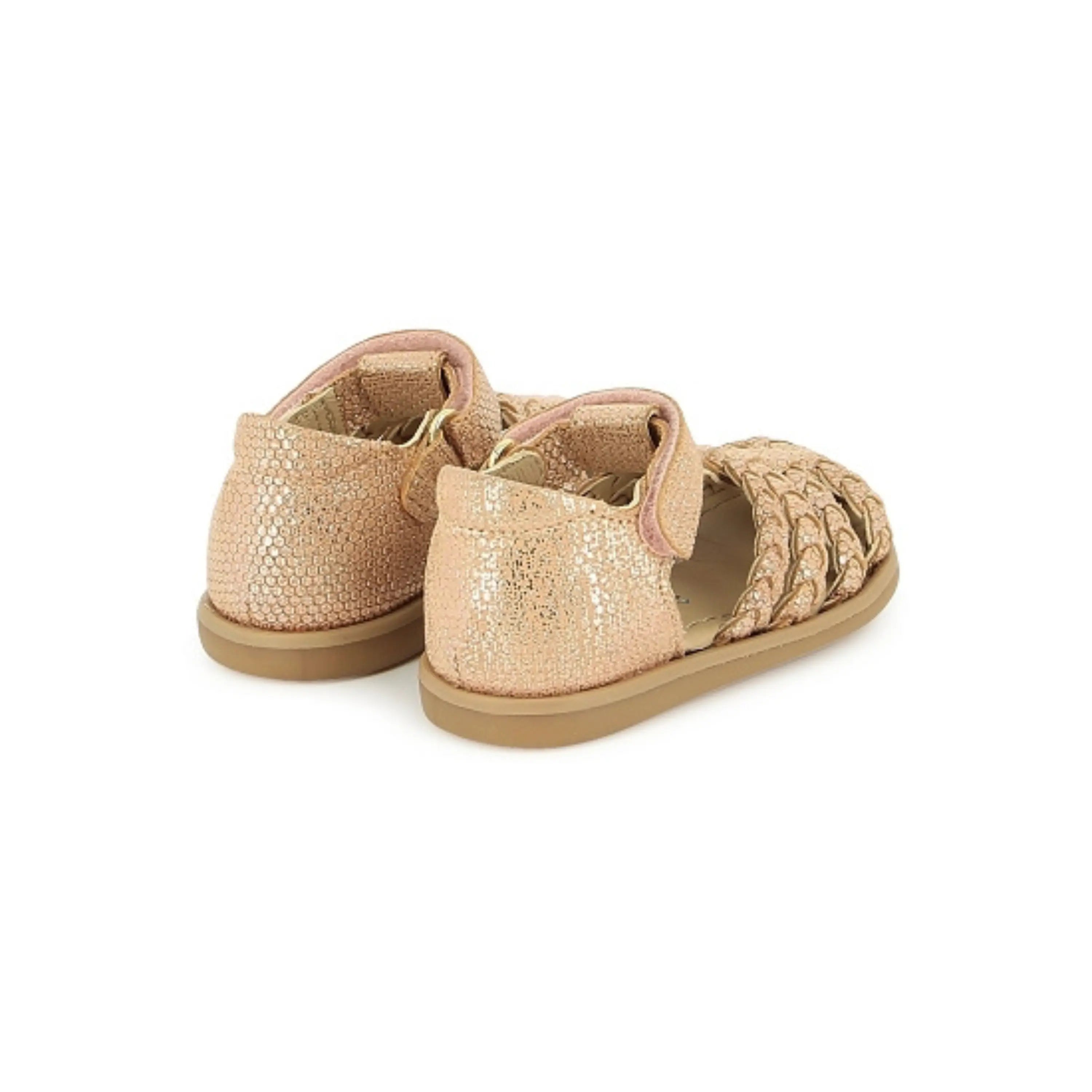 sandales été Tity Wowo Peach Glitter Shoo Pom