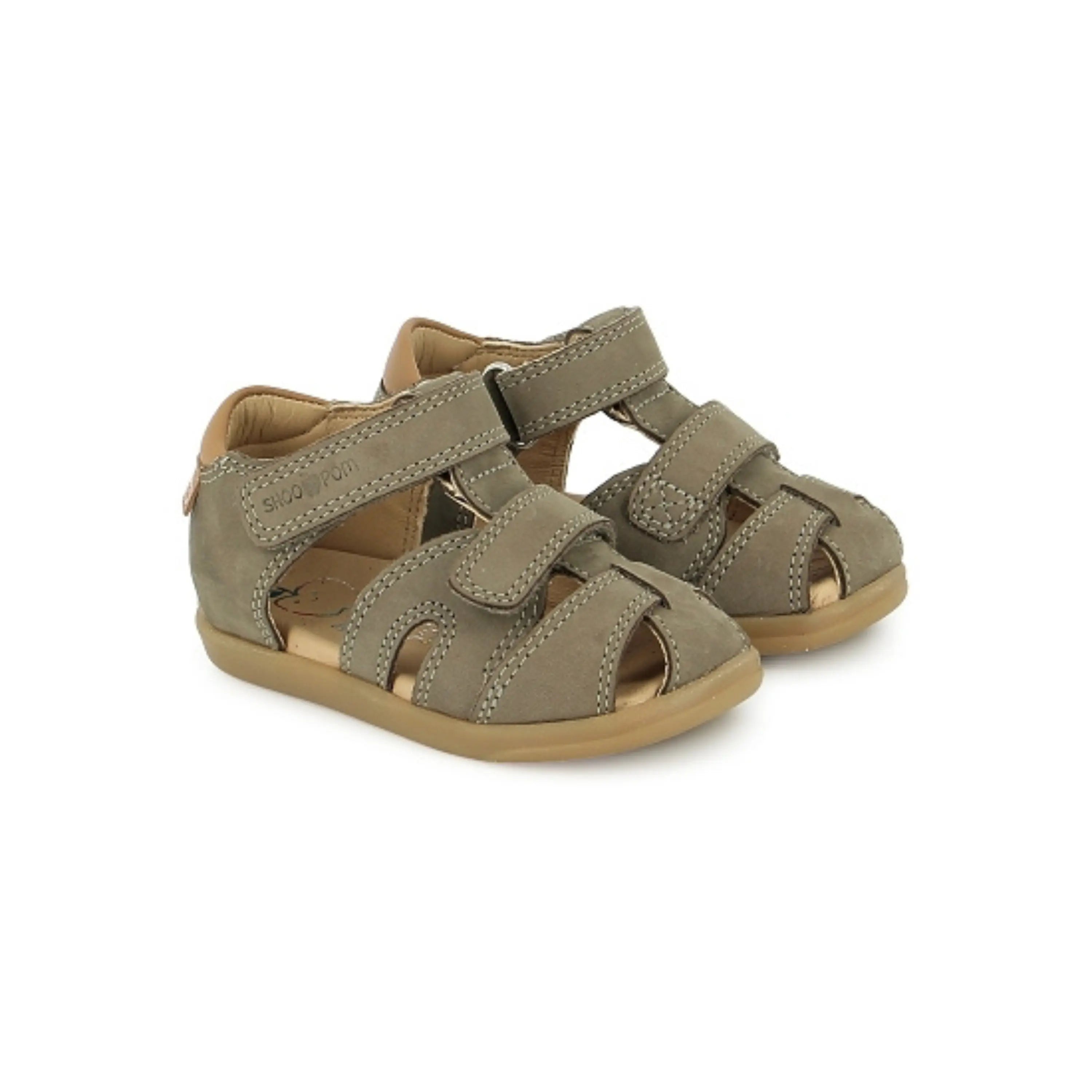 SHOO POM Sandales Pika Scratch Kaki Camel ma petite pointure 