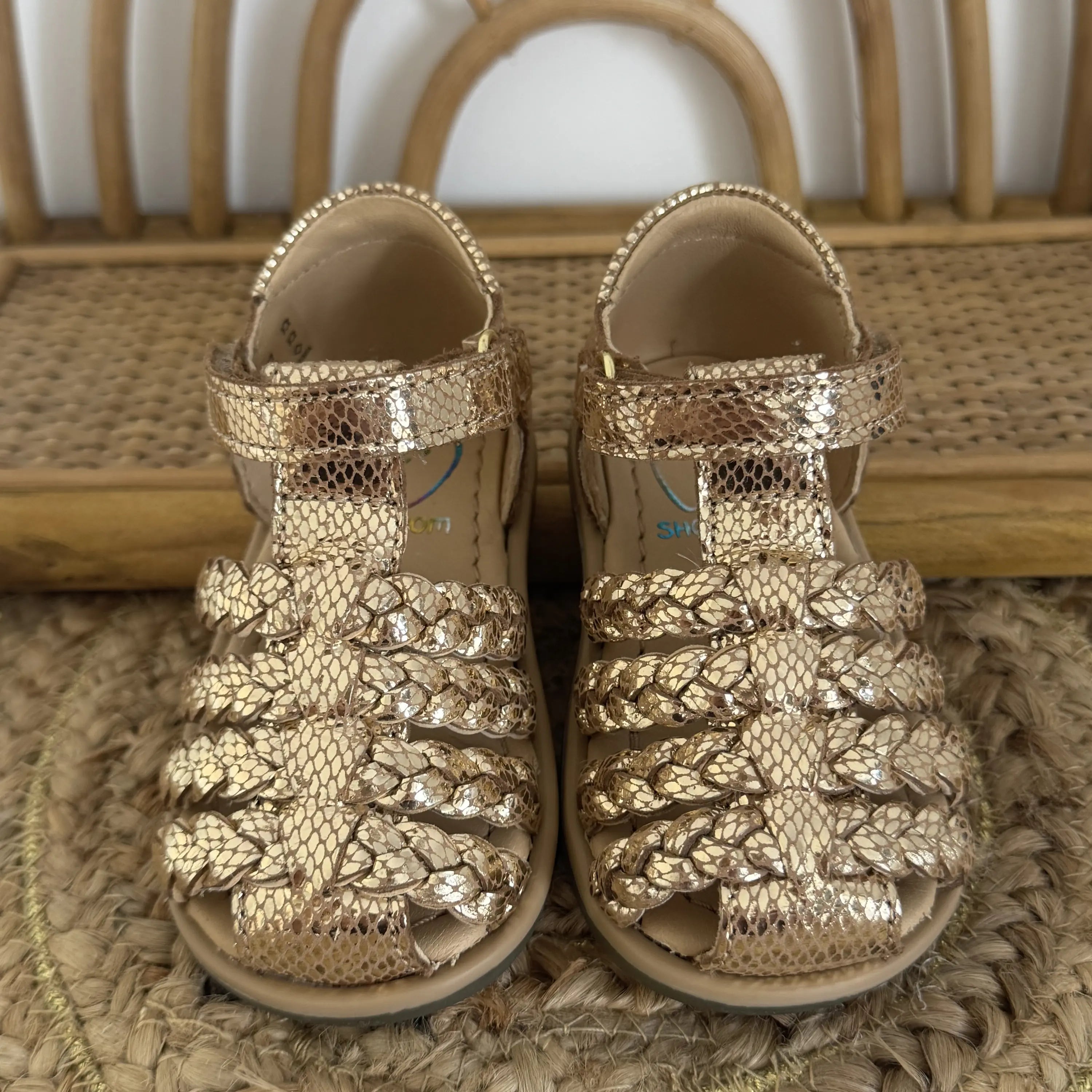 sandales été Tity Wowo Mini Snake Gold Shoo Pom