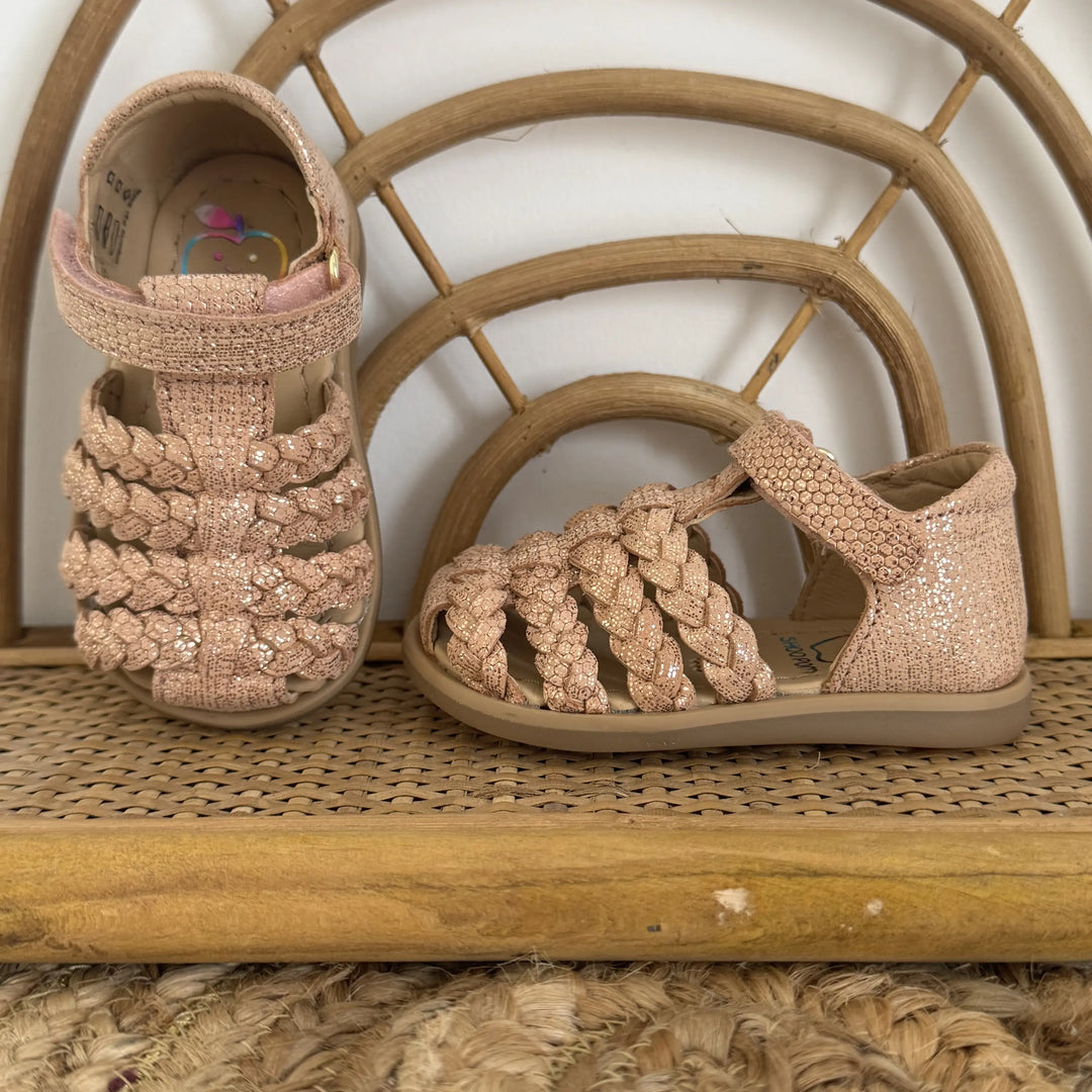 sandales fille Tity Wowo Peach Glitter Shoo Pom