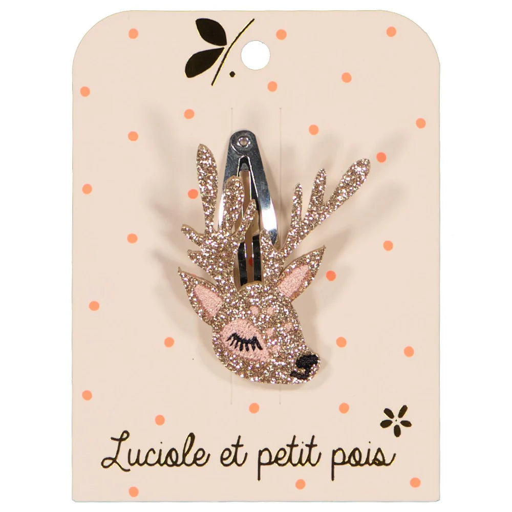 LUCIOLE ET PETIT POIS Barrette Cerf ma petite pointure 