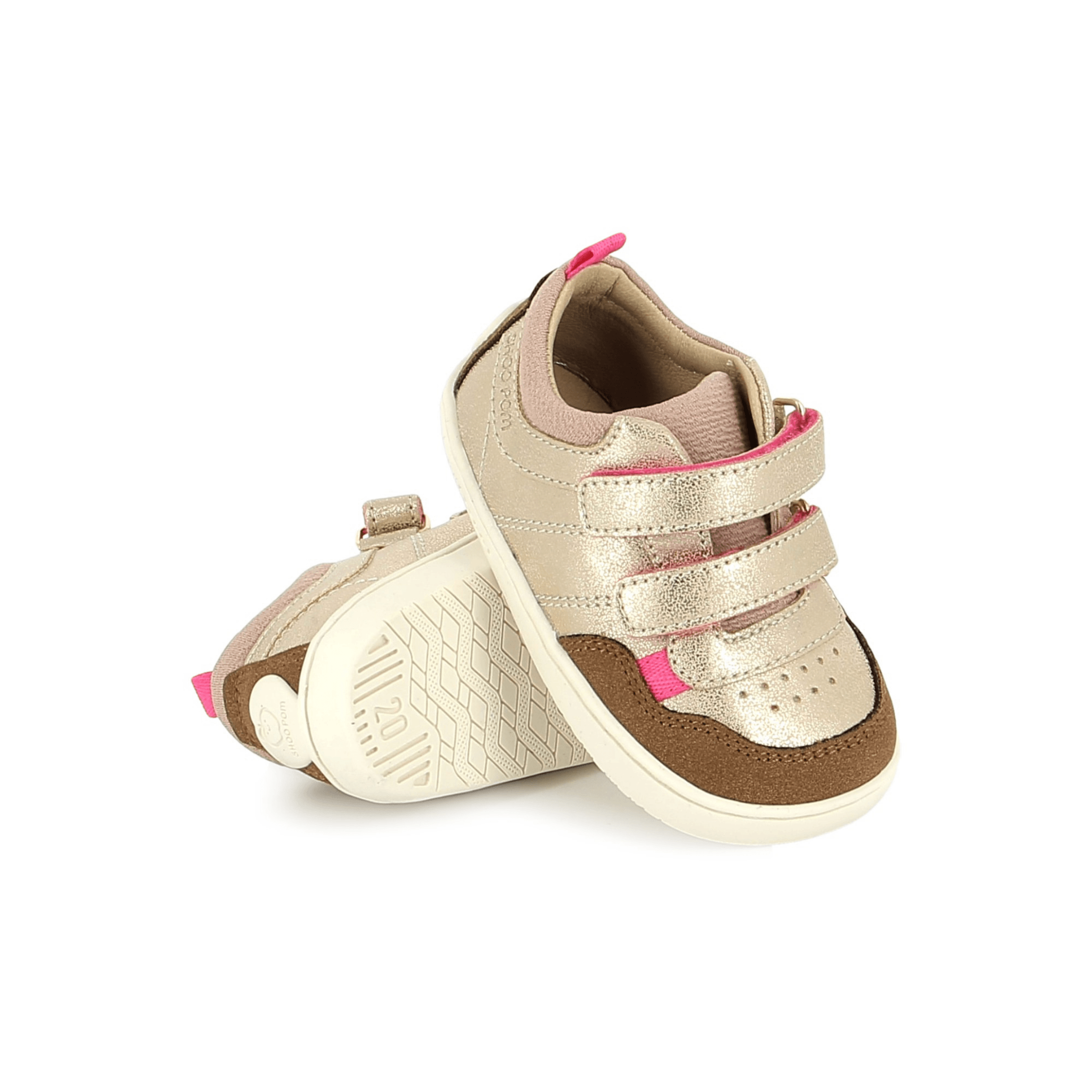 Baskets Barefoot Tooties Easy Platine Brown Shoo Pom