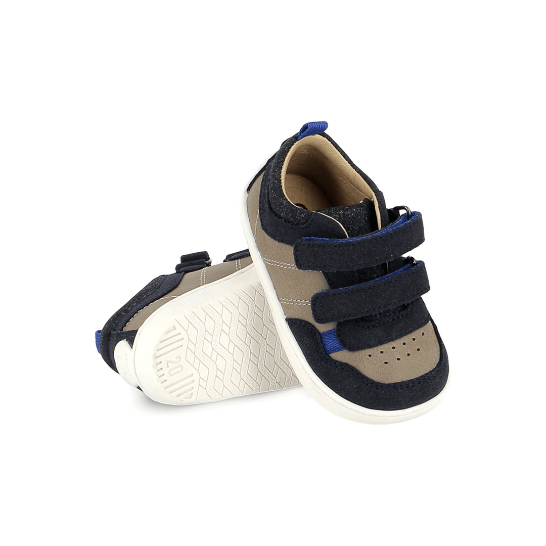 baskets Barefoot Tooties Easy Navy Beige Shoo Pom