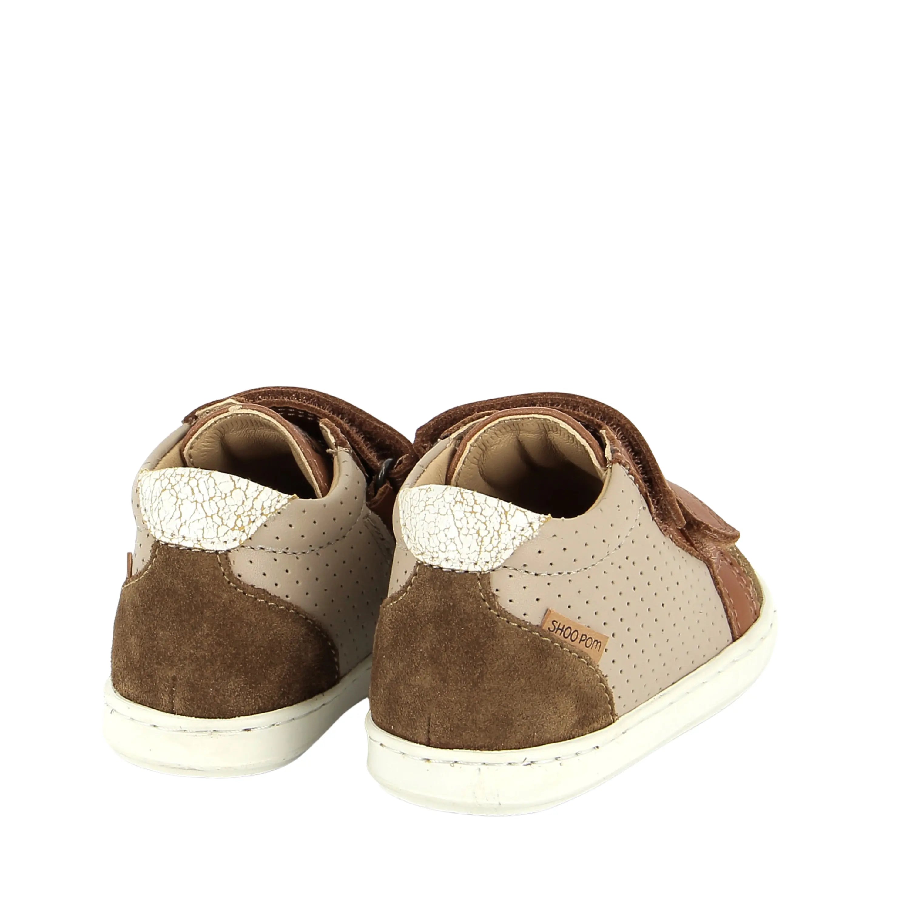 baskets bébé bouba box easy nappa dk camel mastic shoo pom