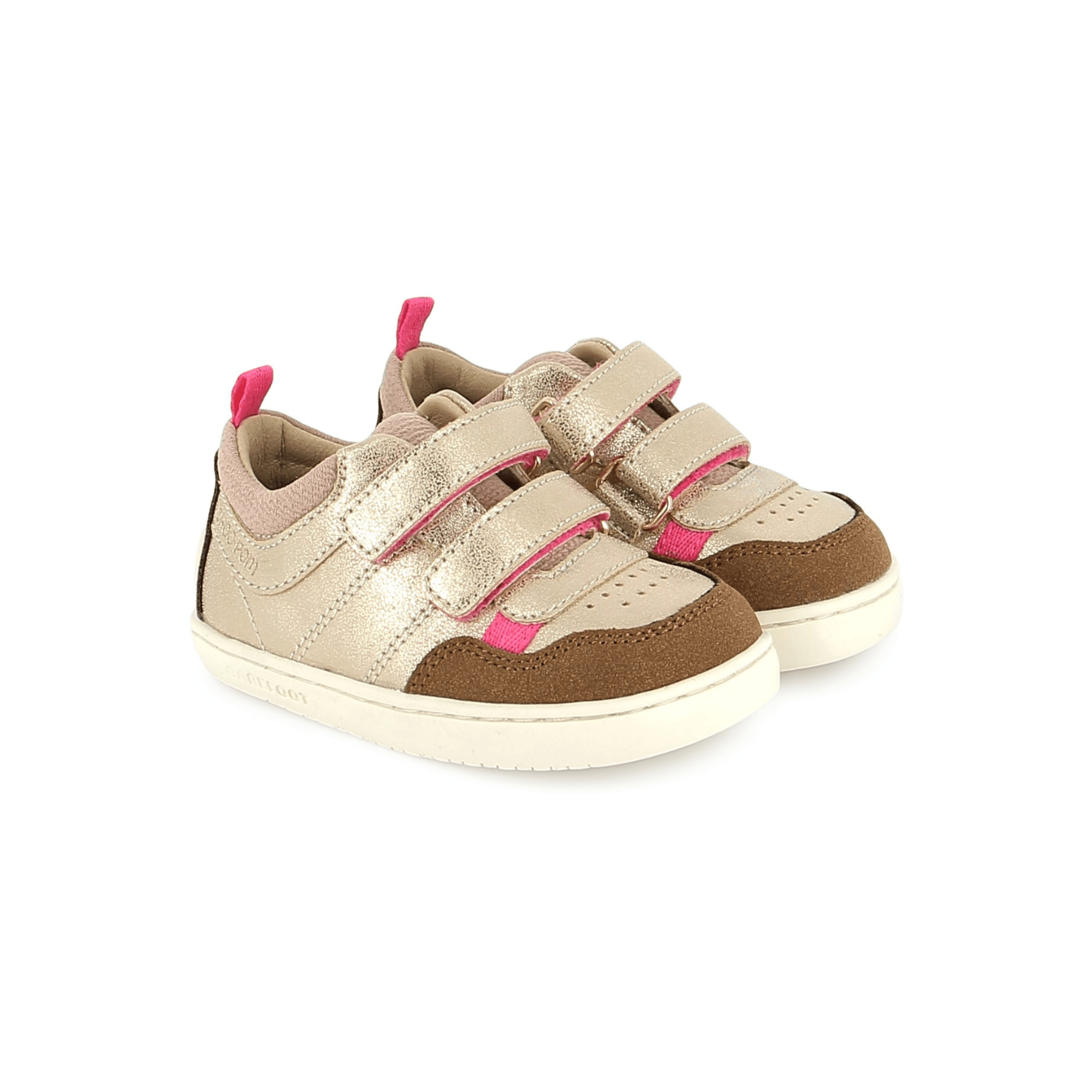 Baskets fille Barefoot Tooties Easy Pur Laminato Platine Brown Shoo Pom