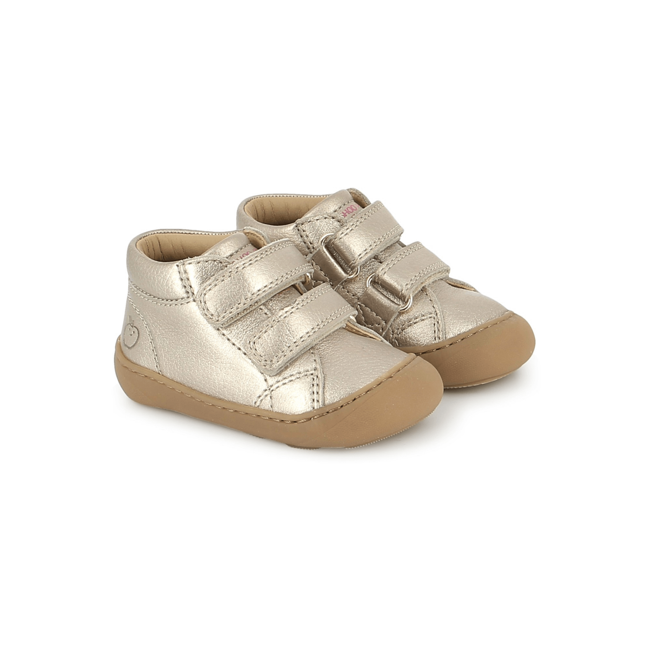 bottines enfant Barefoot Plum Easy Laminato Graine Light Bronze Shoo Pom