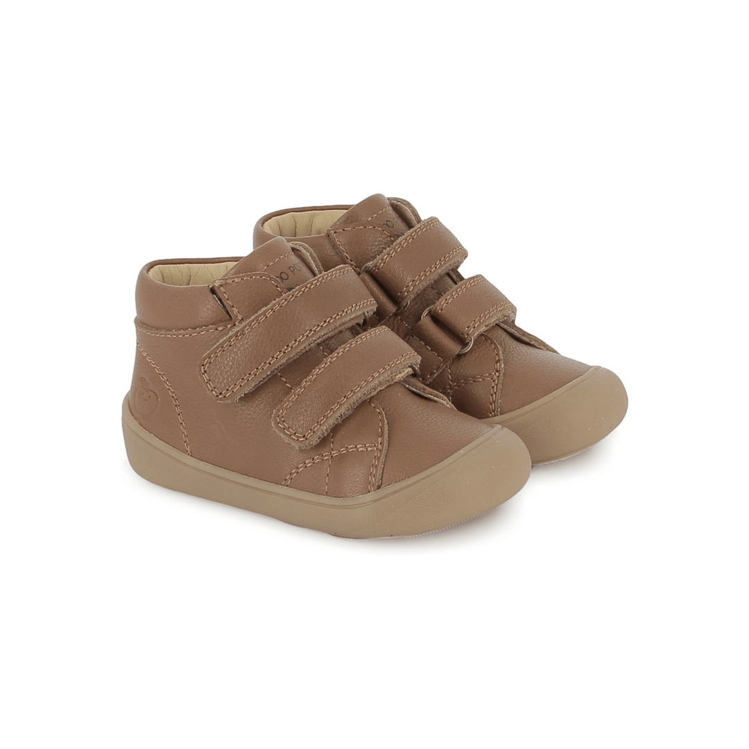 bottines enfant Barefoot Plum Easy Nappa Camel Shoo Pom