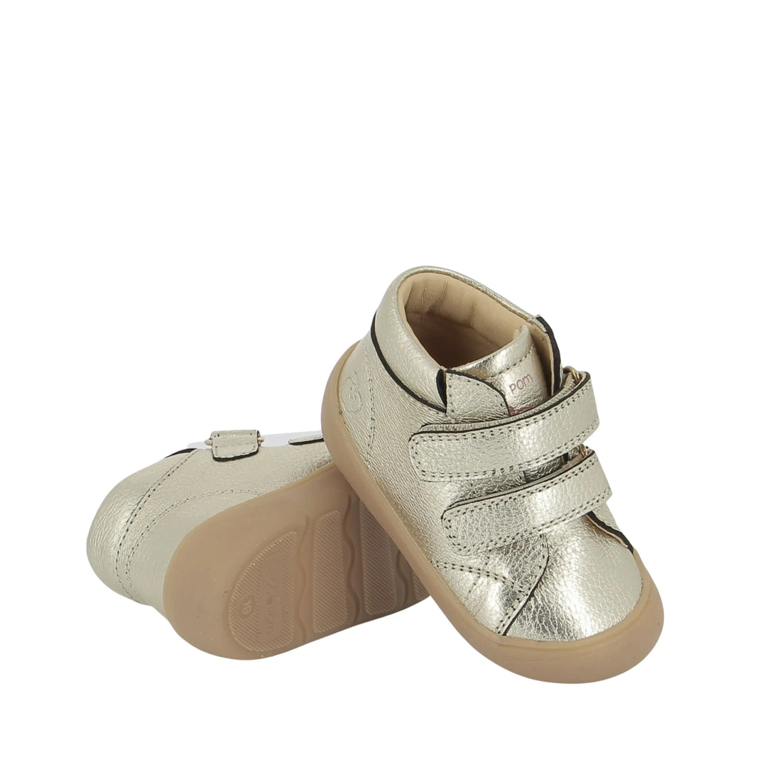 bottines bébé plum easy laminato platine shoo pom