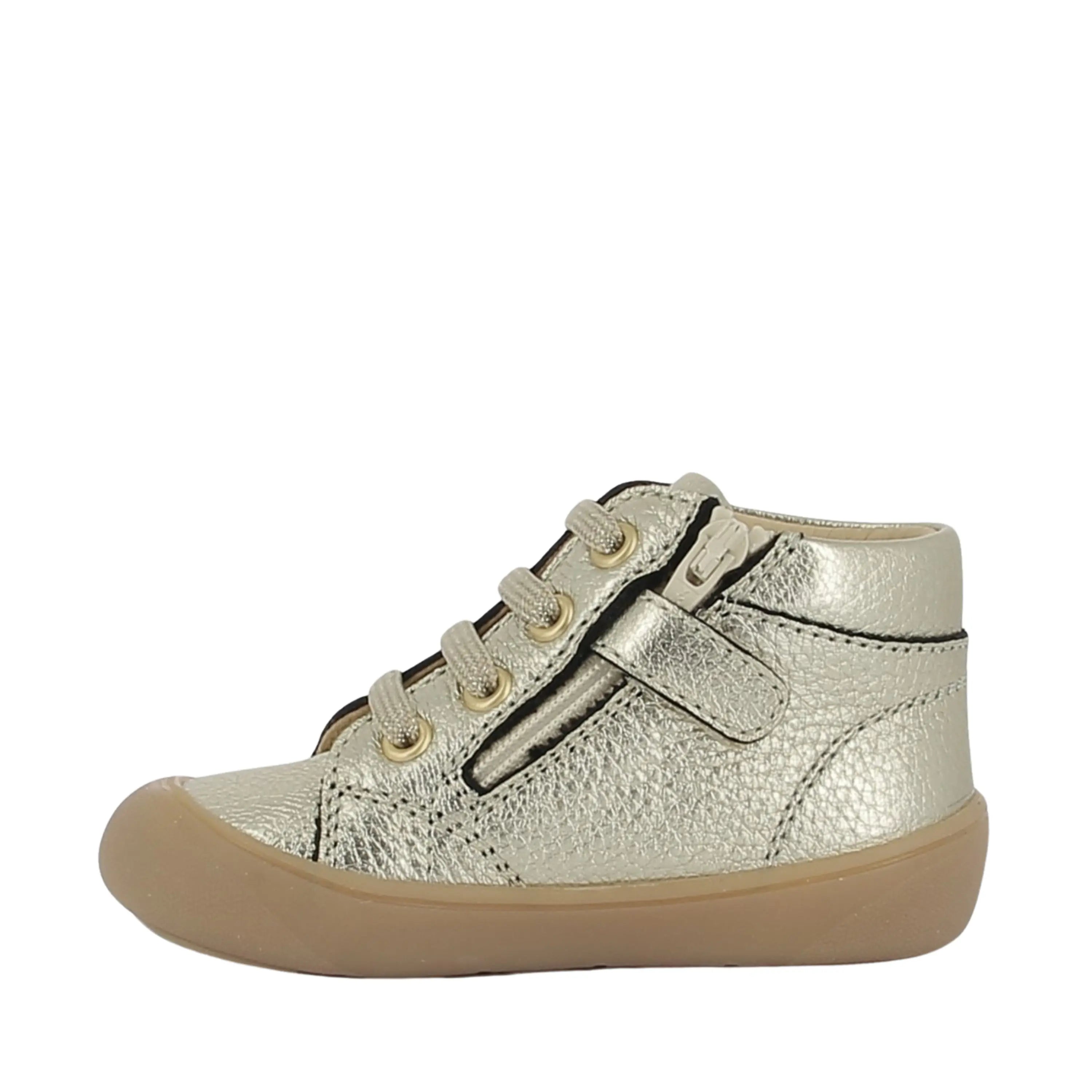 bottines bébé plum lace laminato platine shoo pom