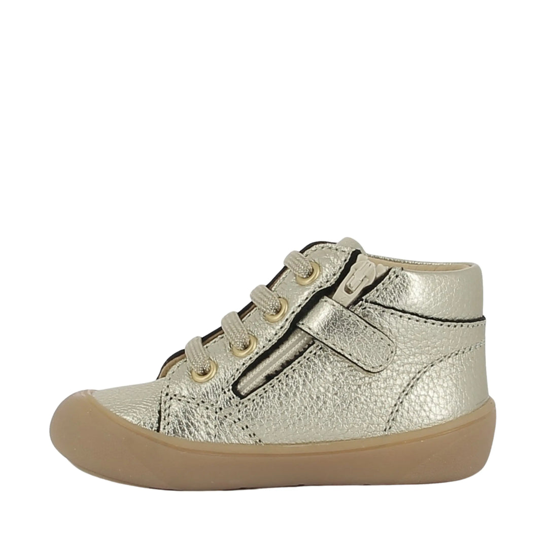 bottines bébé plum lace laminato platine shoo pom