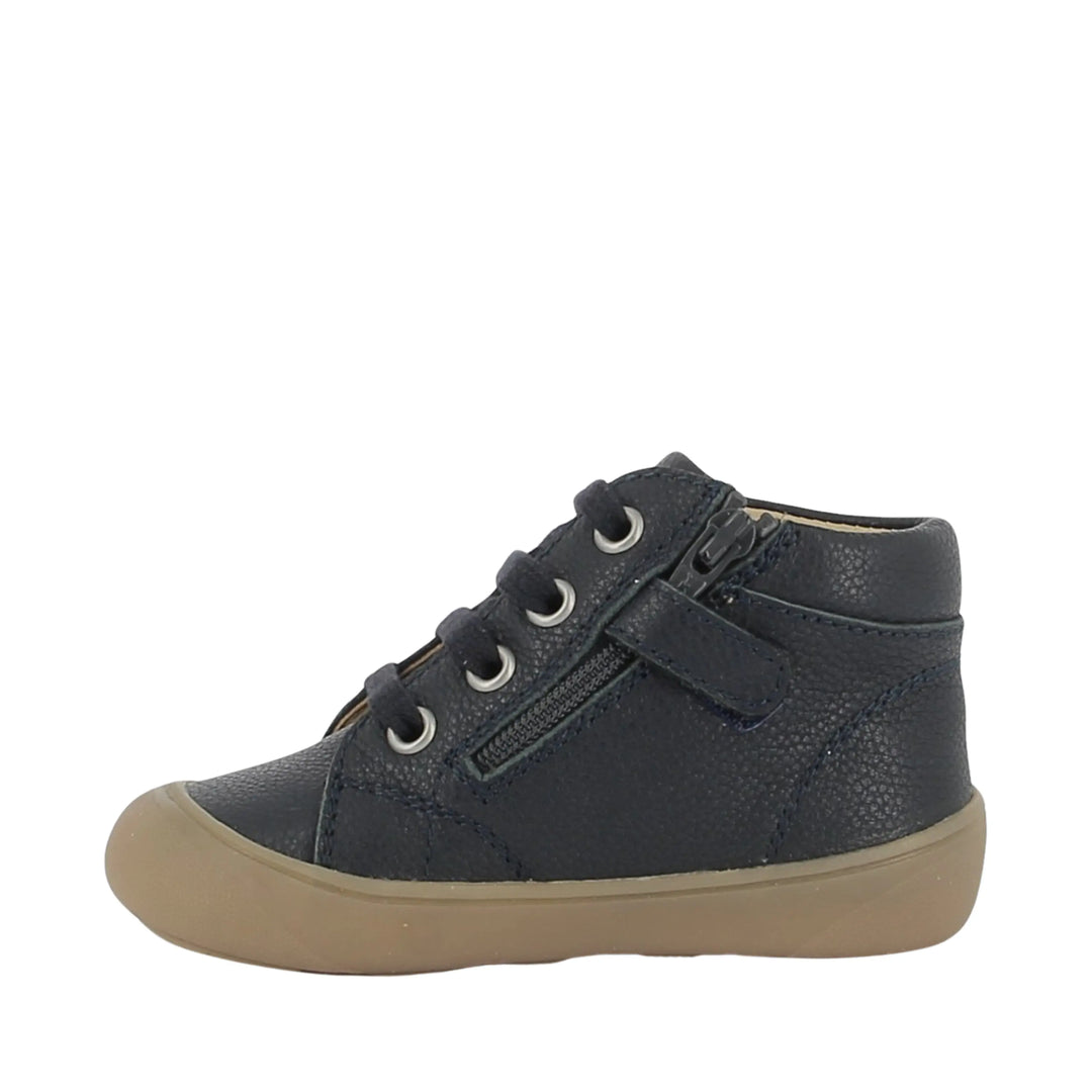 bottines bébé plum lace nappa navy shoo pom