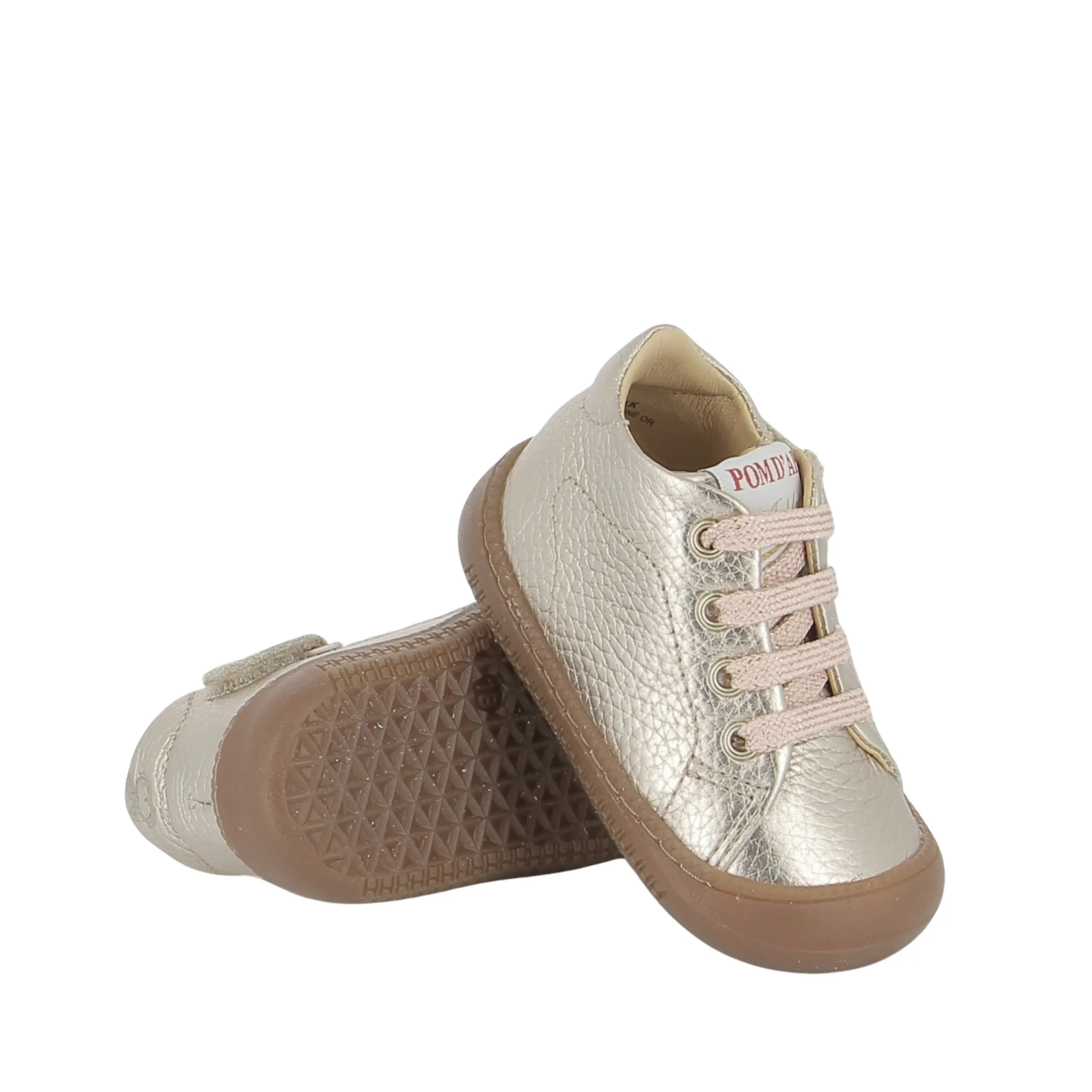 bottines bébé yaka walk laminato graine or pom d'api