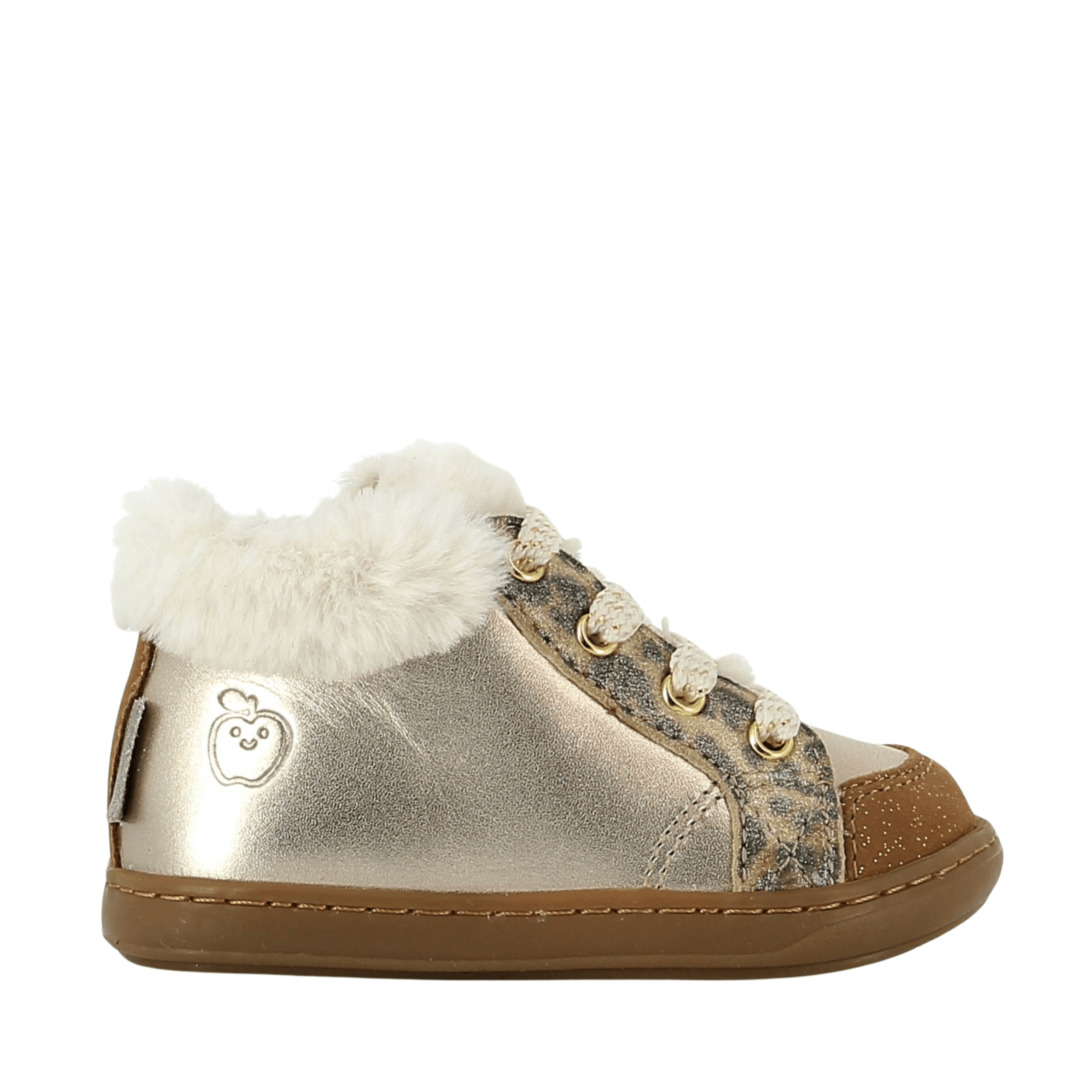 bottines fourrées Bouba Zip Hair Laminato Light Bronze Shoo Pom