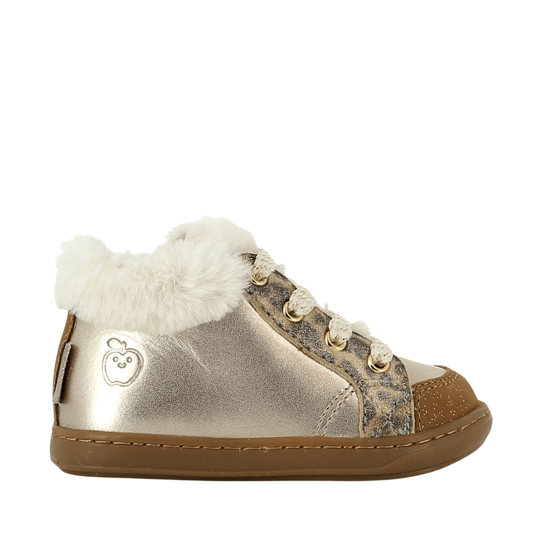 bottines fourrées Bouba Zip Hair Laminato Light Bronze Shoo Pom
