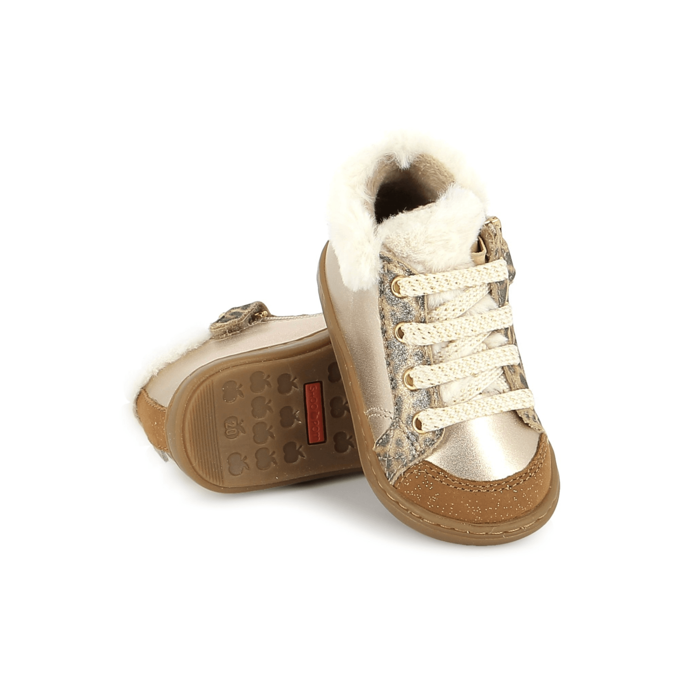 bottines Bouba Zip Hair Laminato Light Bronze Shoo Pom