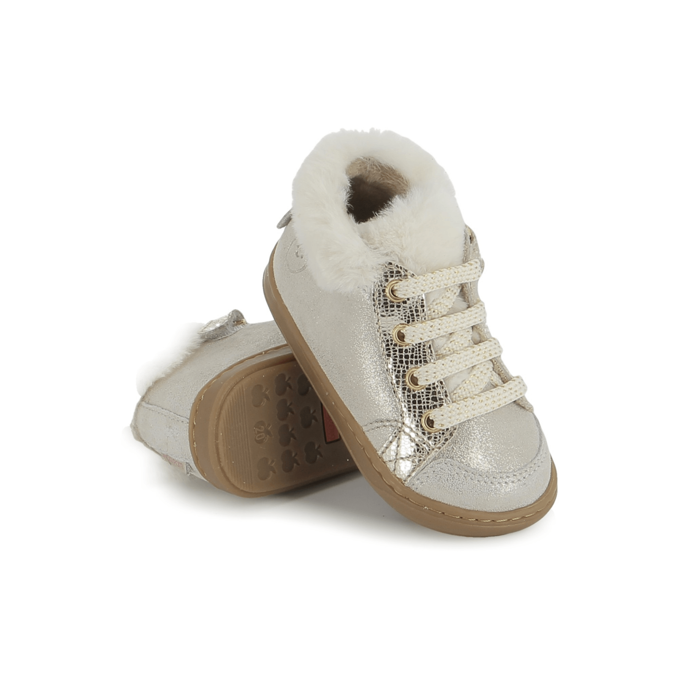 bottines Bouba Zip Hair Mini Cloud Beige Shoo Pom