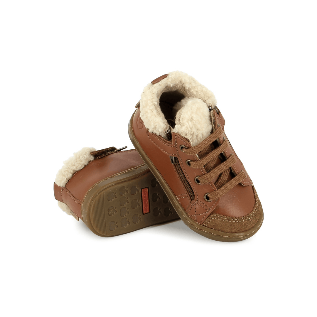 bottines fourrées Bouba Zip Wool Camel Shoo Pom