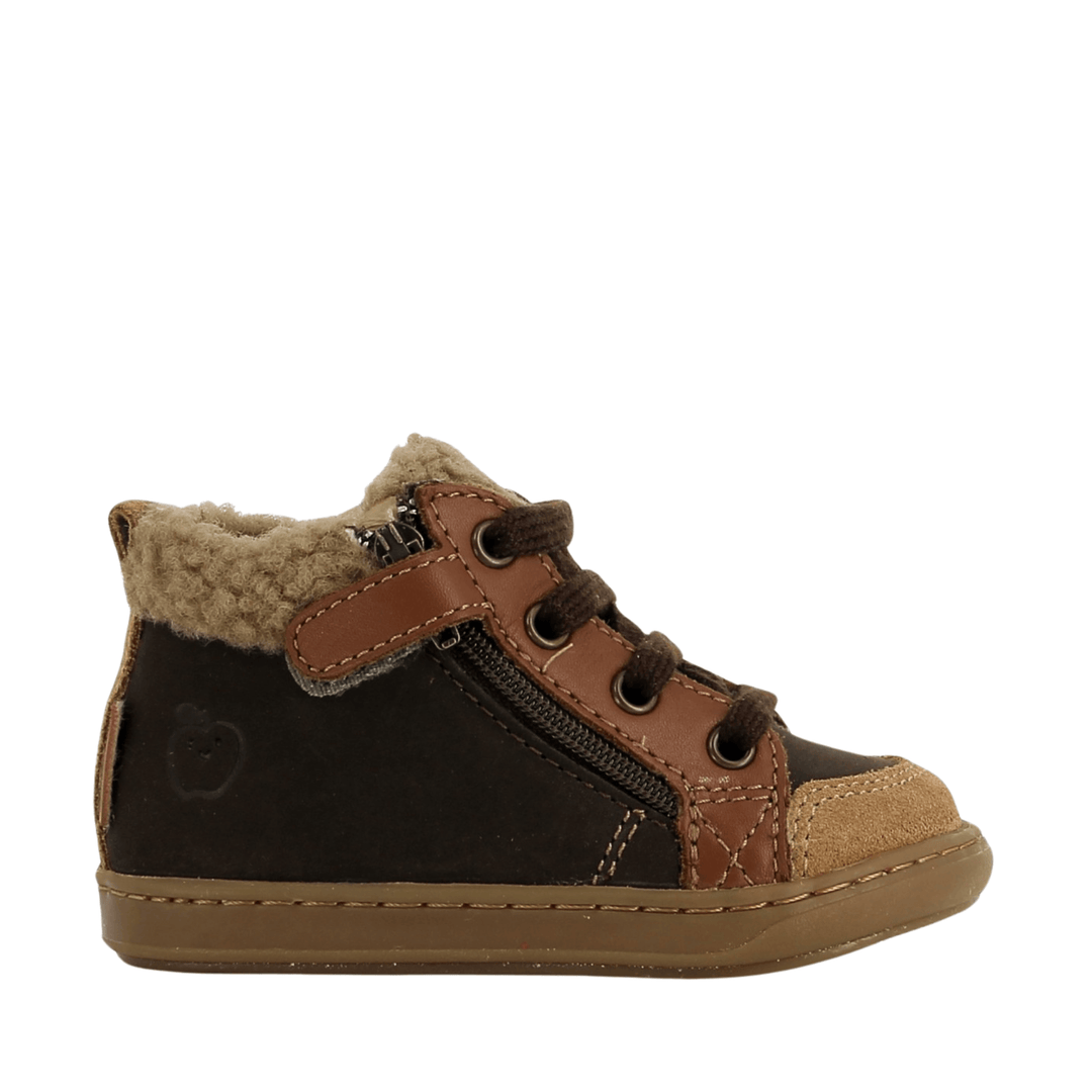 Bottines fourrées Bouba Zip Wool Velours-Nubuck Terra-Chocolat Shoo Pom 