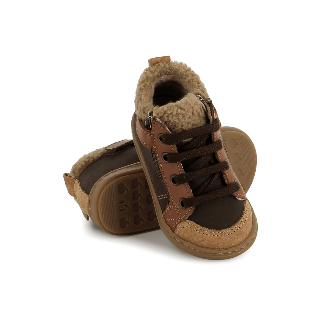 Bottines fourrées Bouba Zip Wool Terra-Chocolat Shoo Pom 