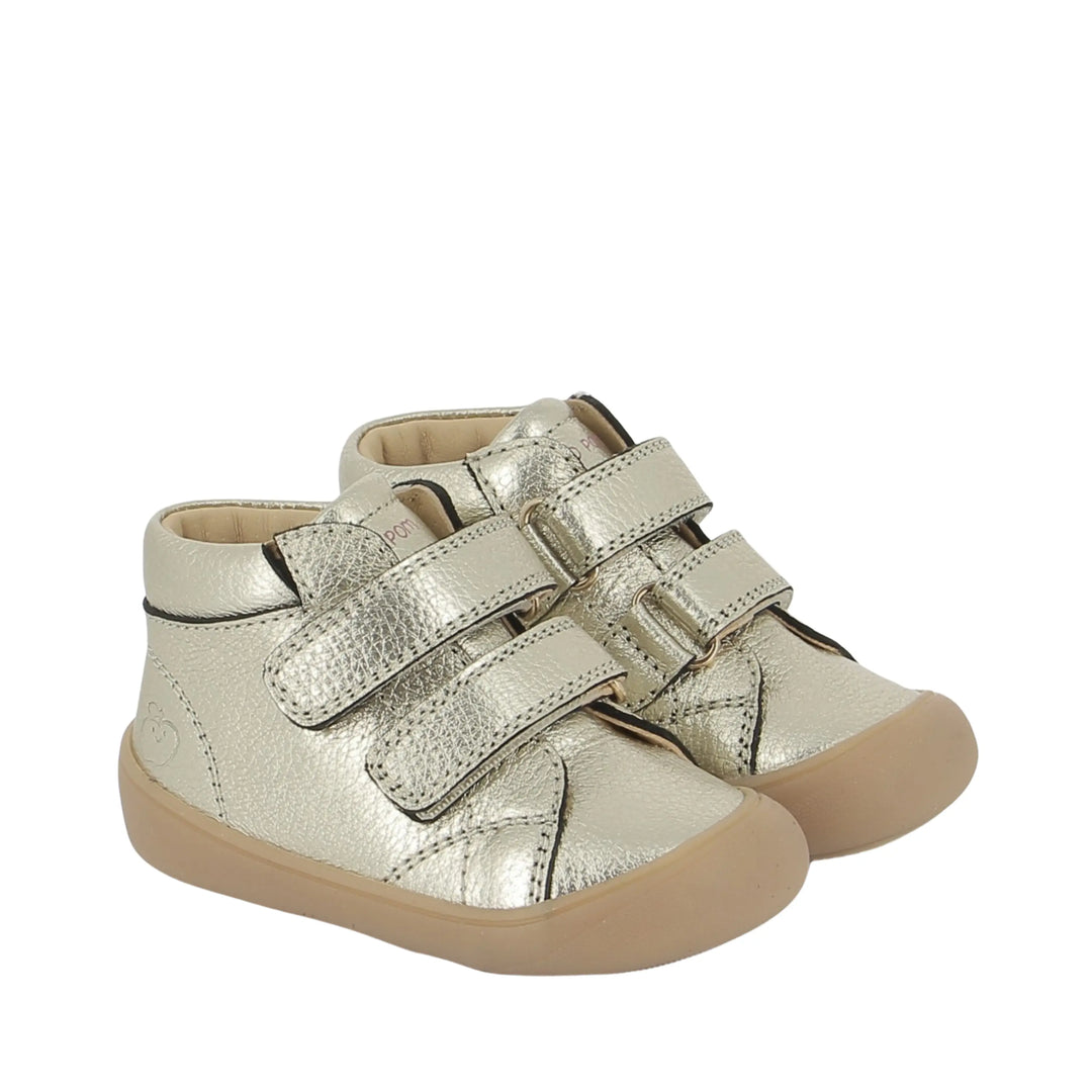 bottines enfant plum easy laminato platine shoo pom