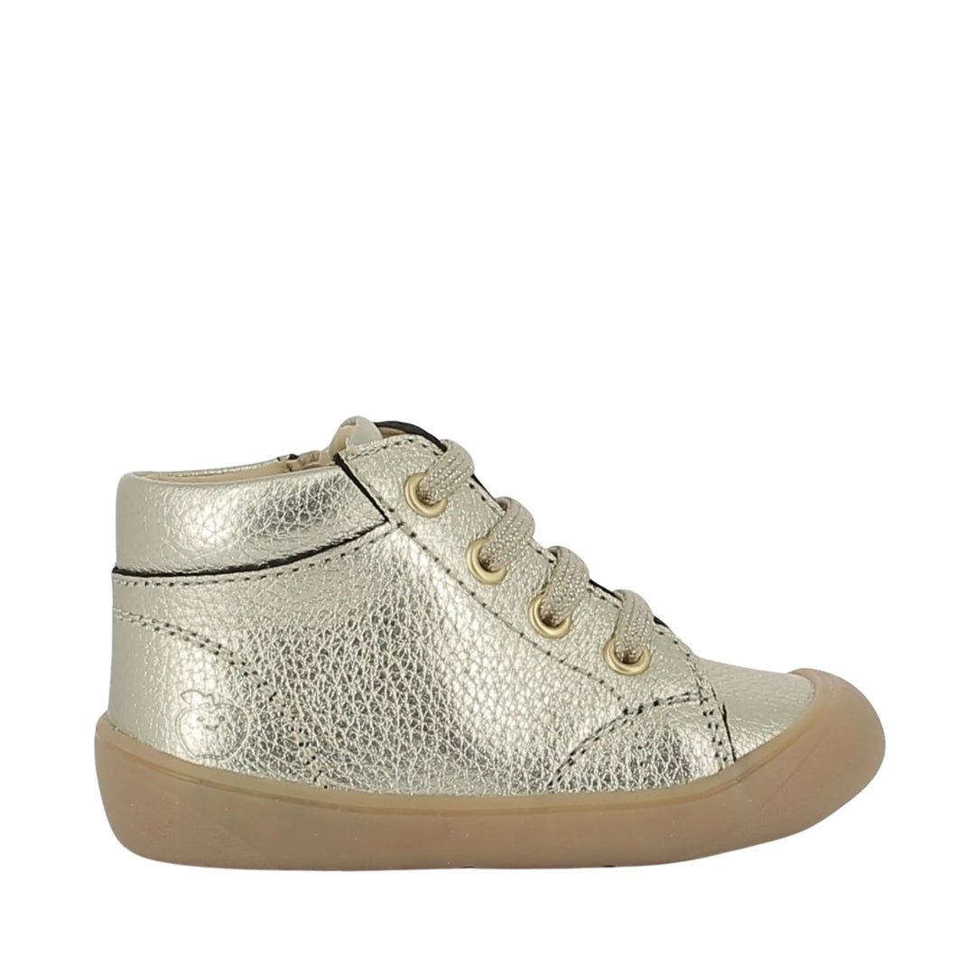 bottines enfant plum lace laminato platine shoo pom