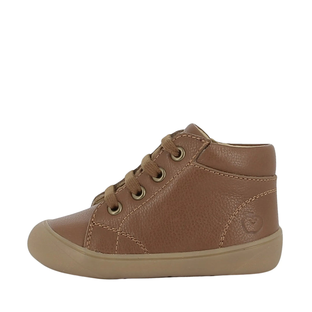 bottines enfant plum lace nappa camel shoo pom