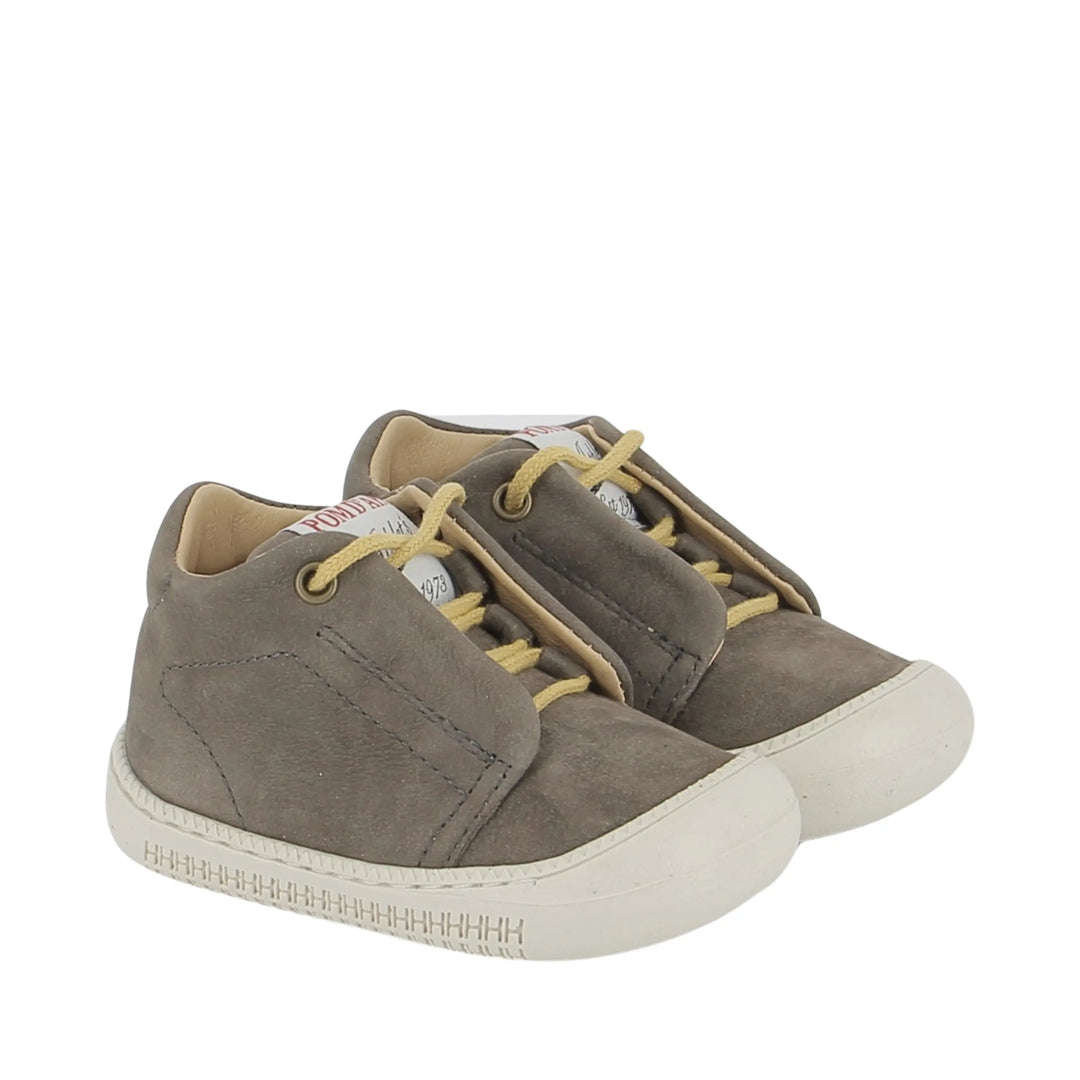 bottines enfant yaka speed nubuck marron glacé pom d'api